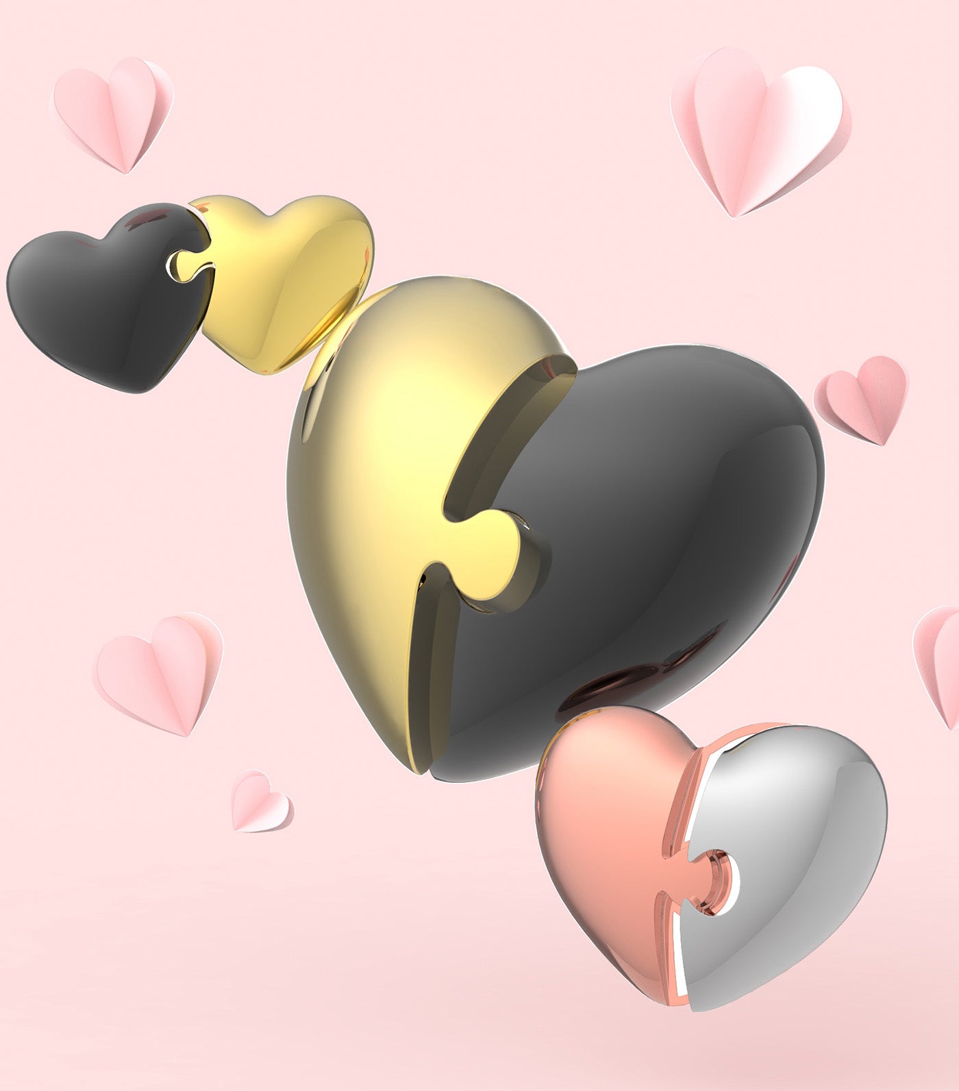 Heart Puzzle (Love) Keyring