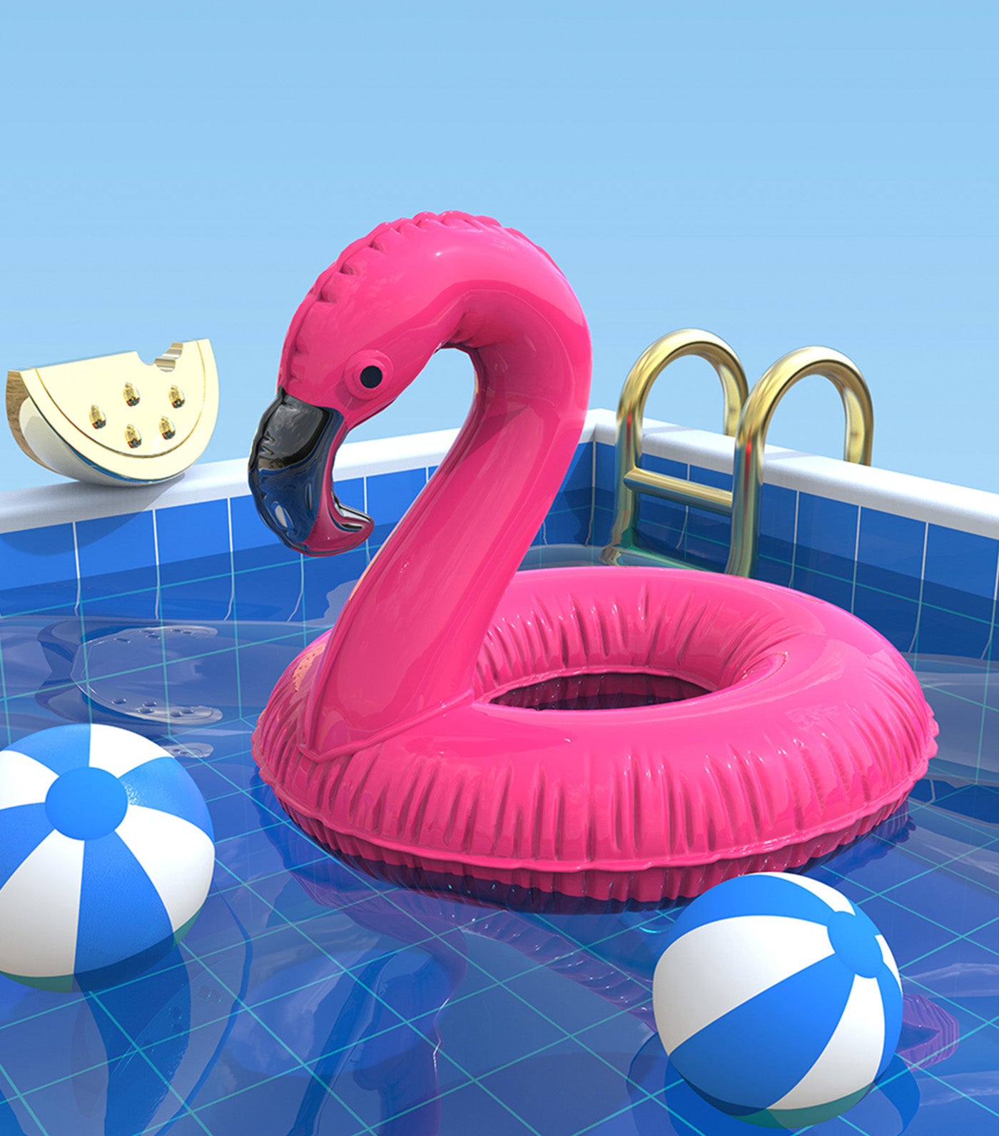 Meta[l]morphose Poolfloat Keyring
