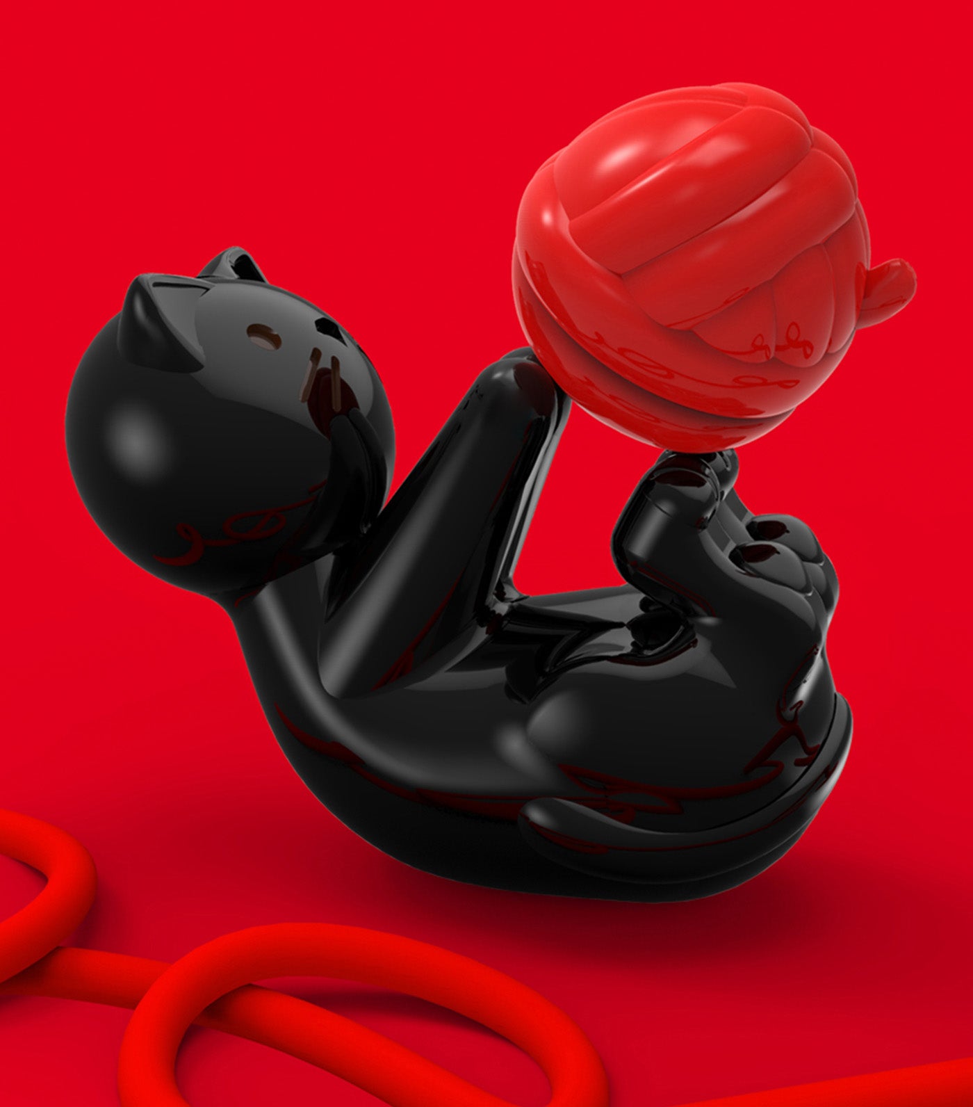 Playing Cat Keyring