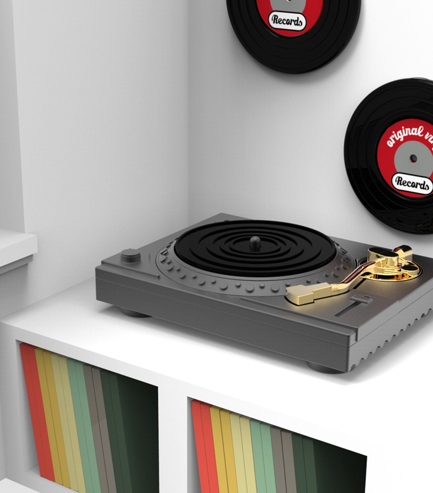 Record Player Keyring