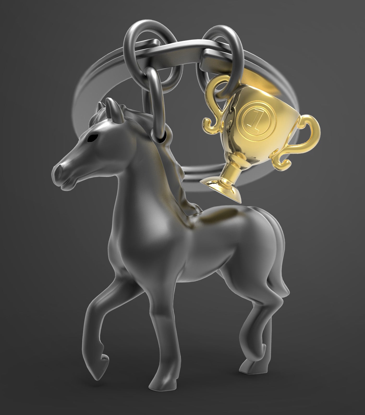 Horse Trophy Keyring