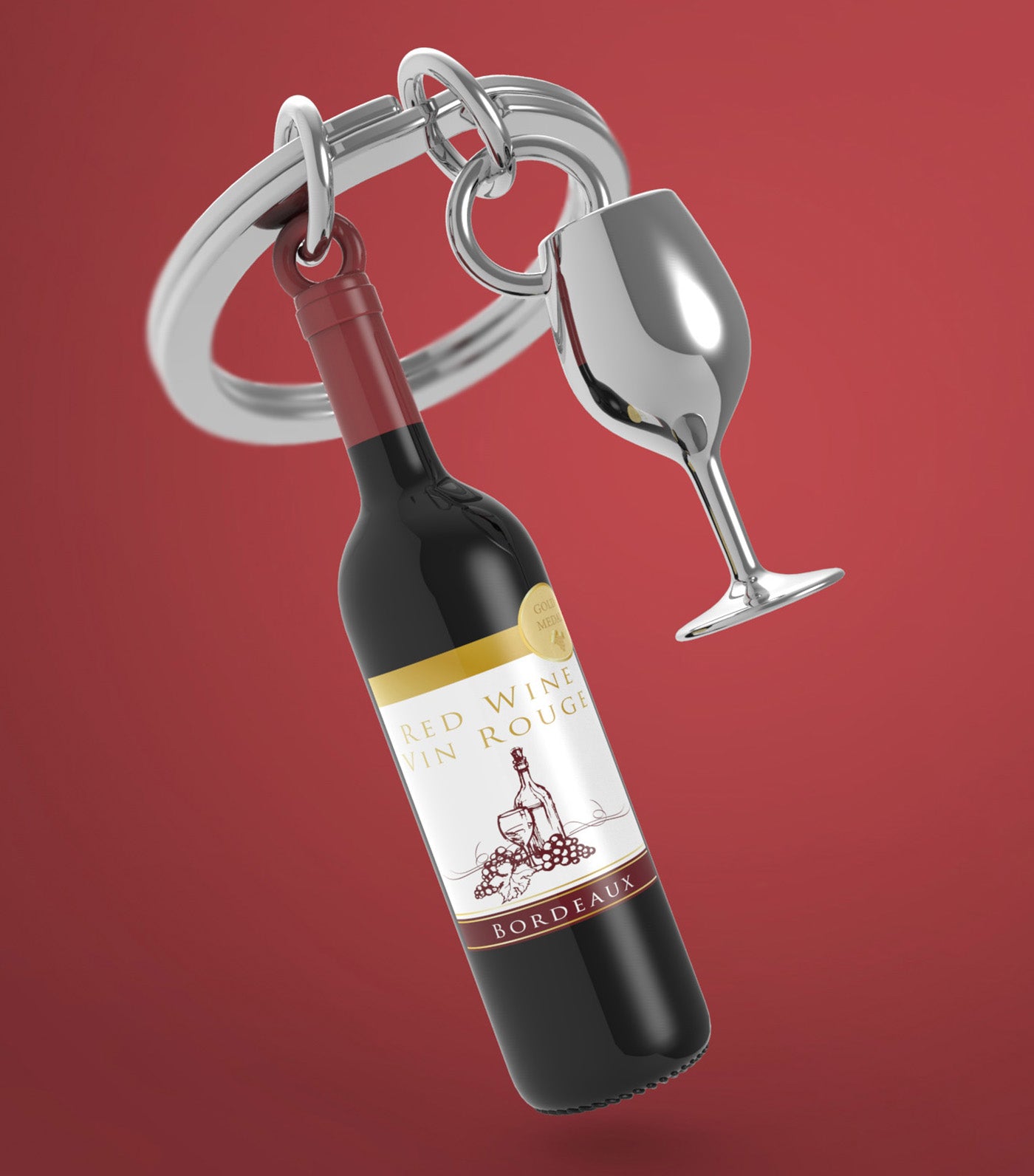 Red Wine Key Ring