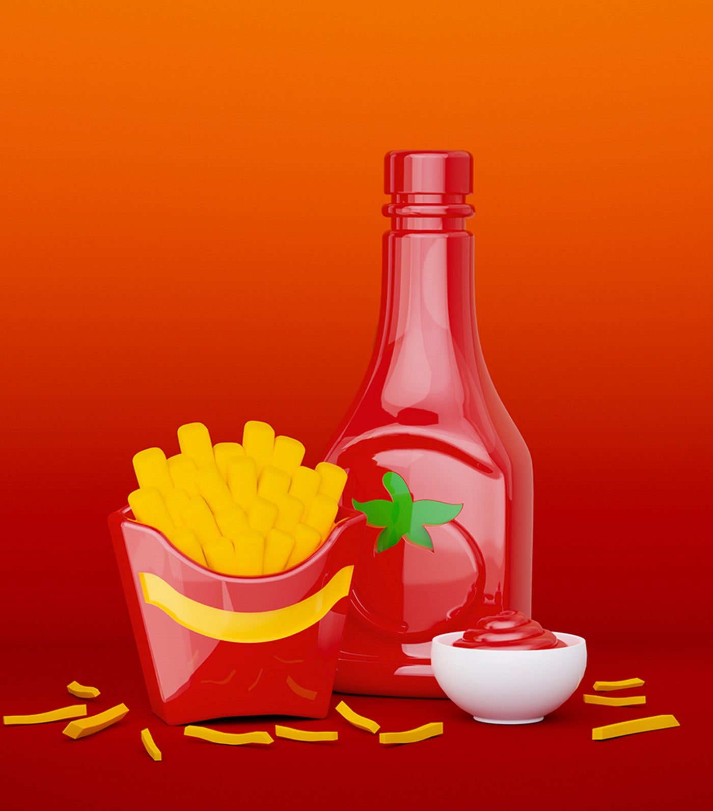 French Fries Keyring