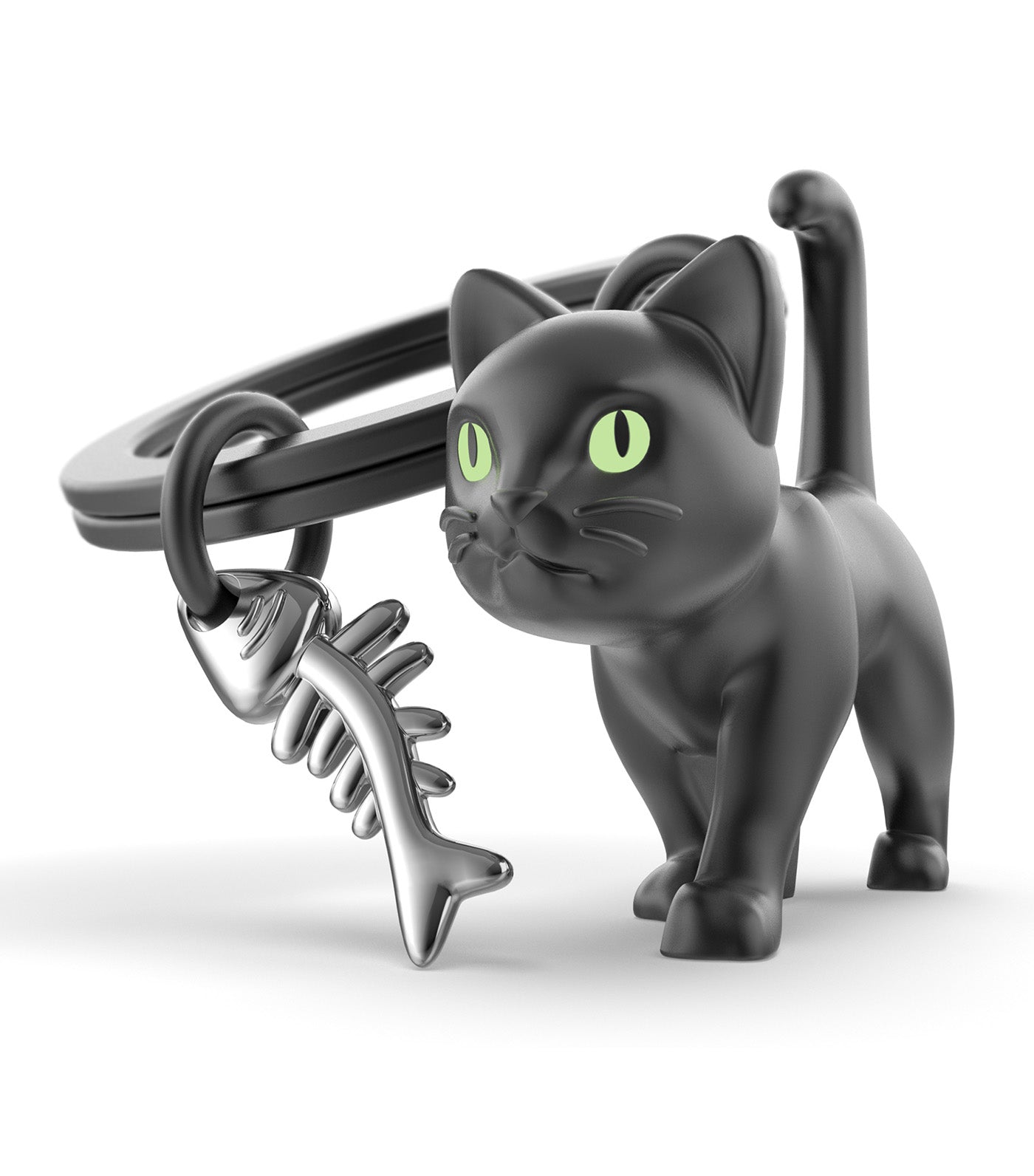 Meta[l]morphose Cat Keyring Black