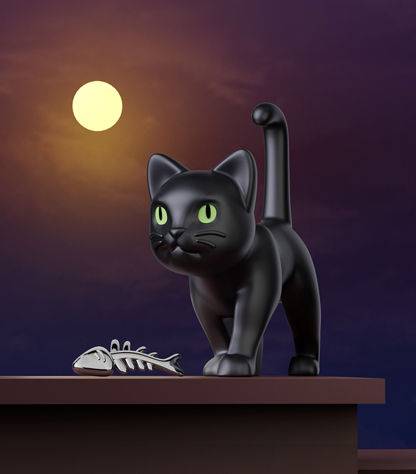Meta[l]morphose Cat Keyring Black