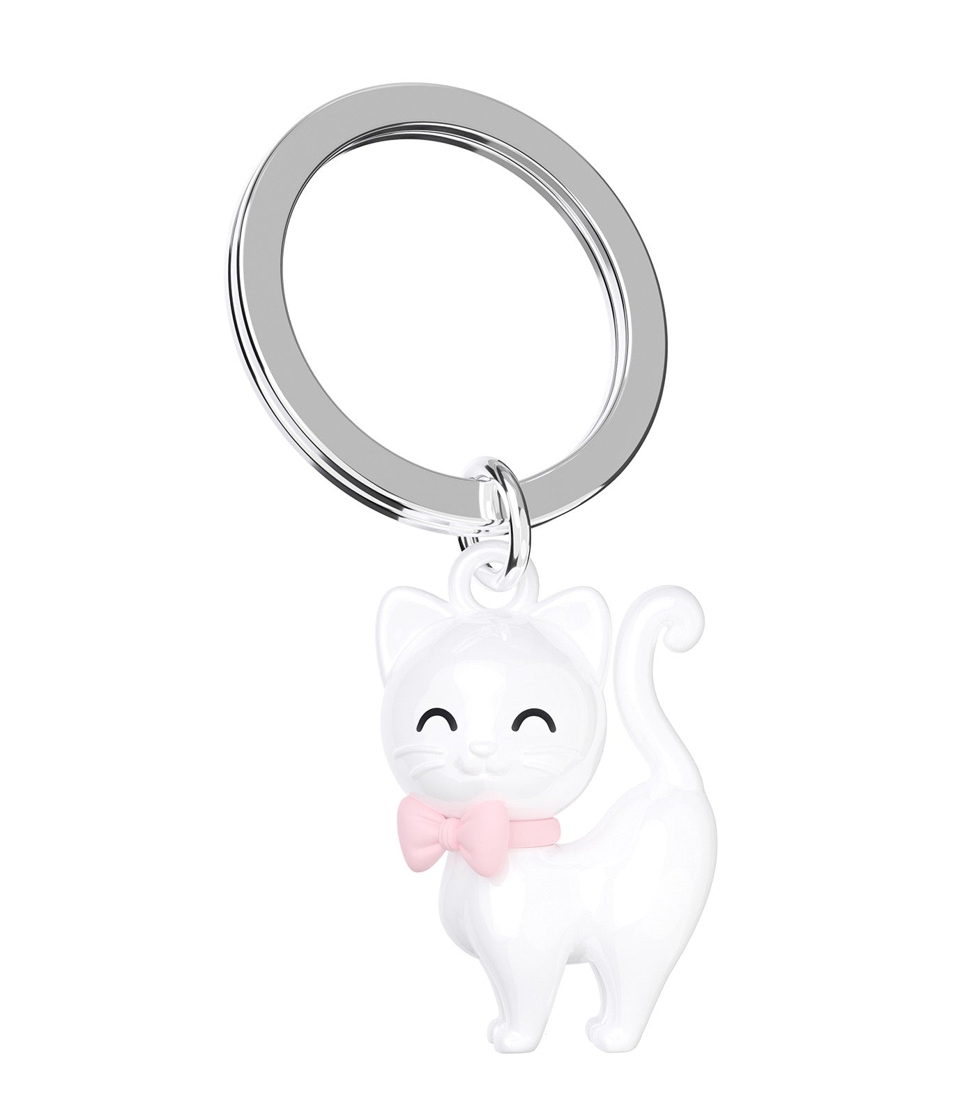 Kitten Cat Keyring White