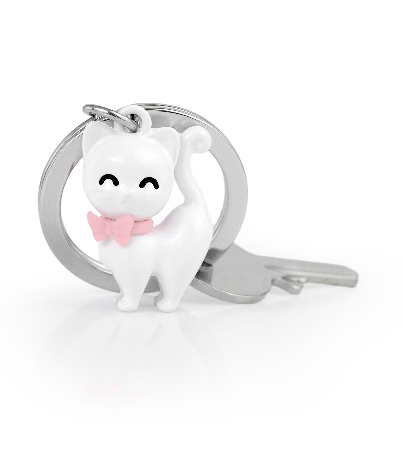 Kitten Cat Keyring White