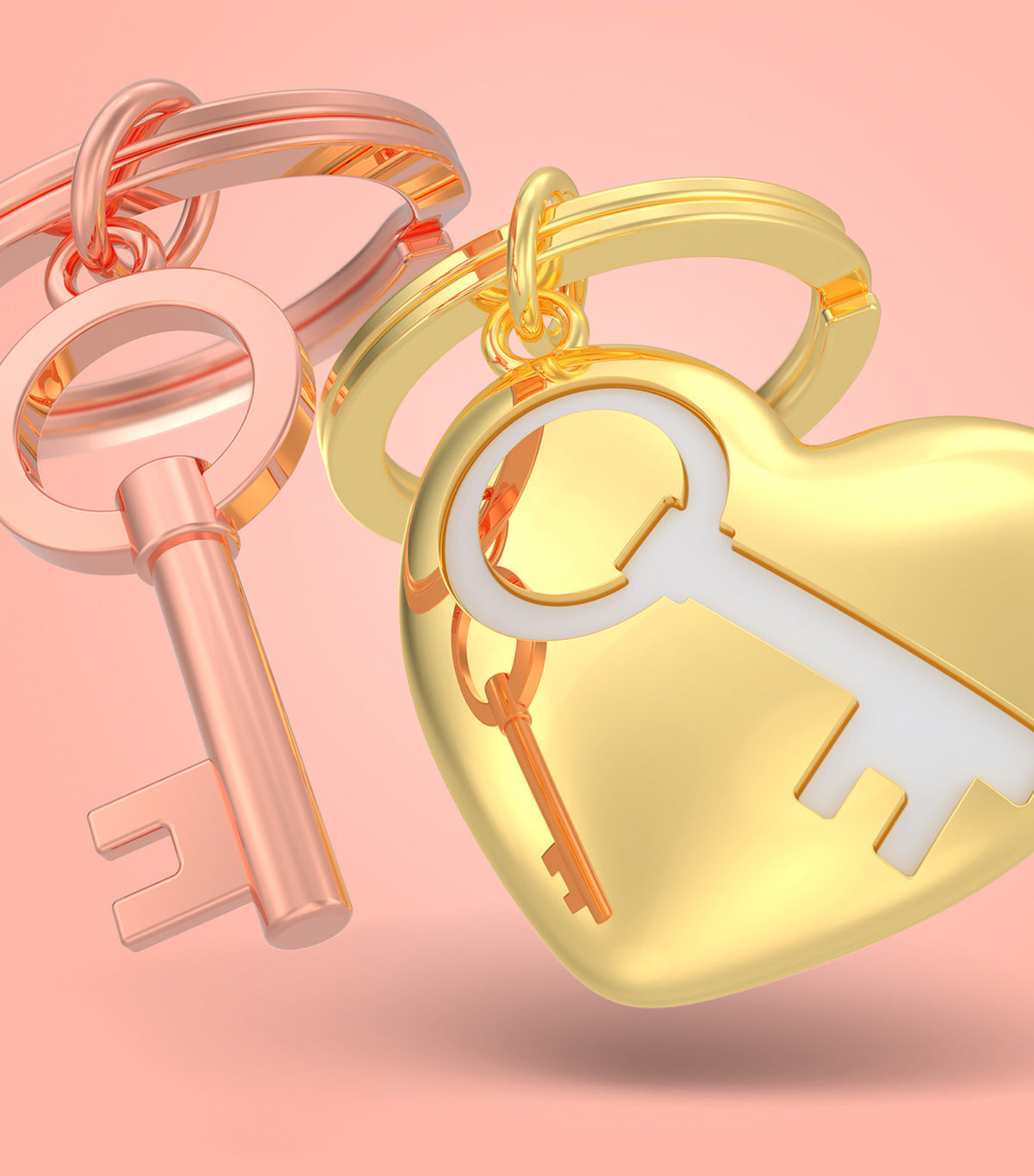 Heart and Key Keyring