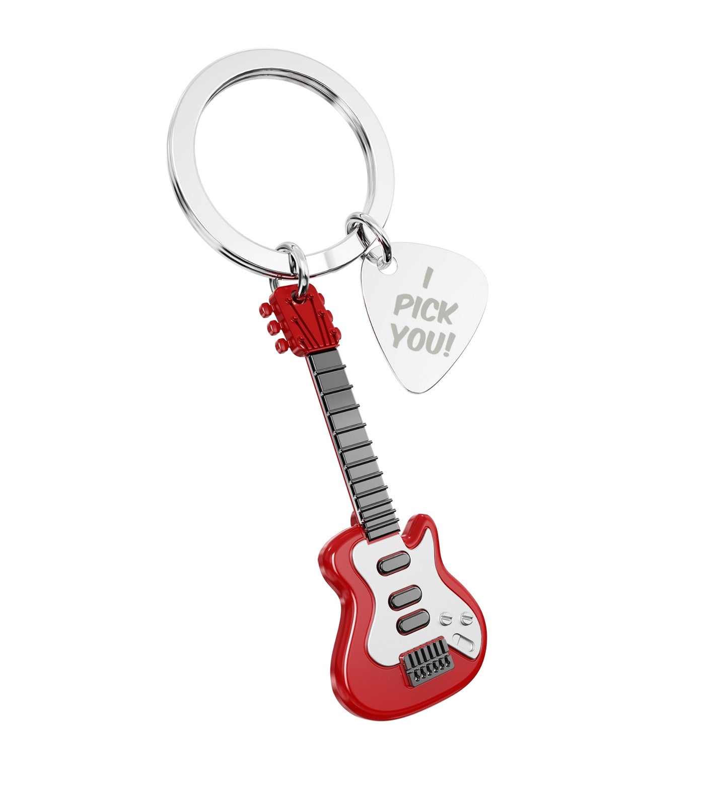 Electric Guitar Keyring Red