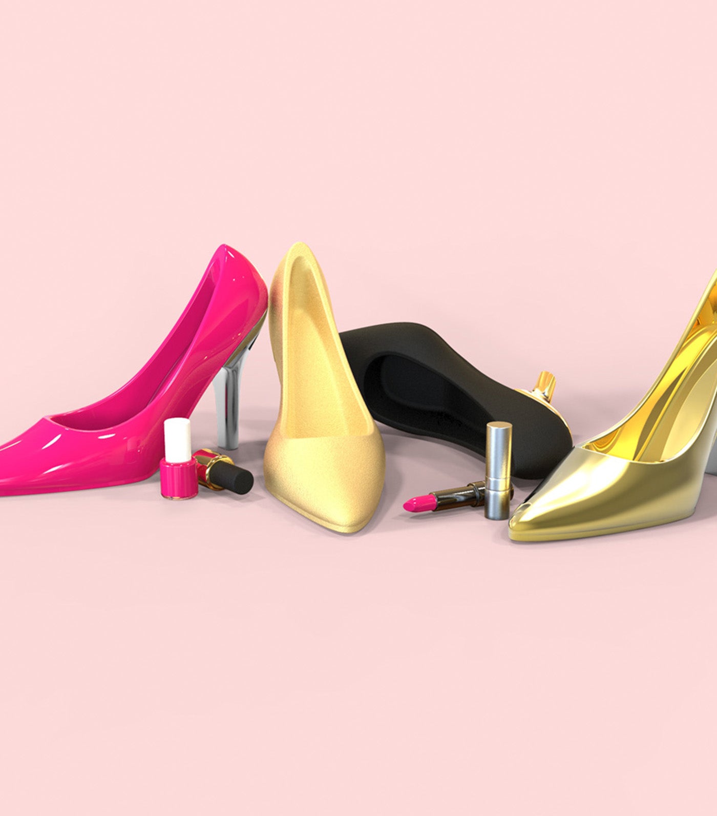 Meta[l]morphose Pumps Keyring Pink