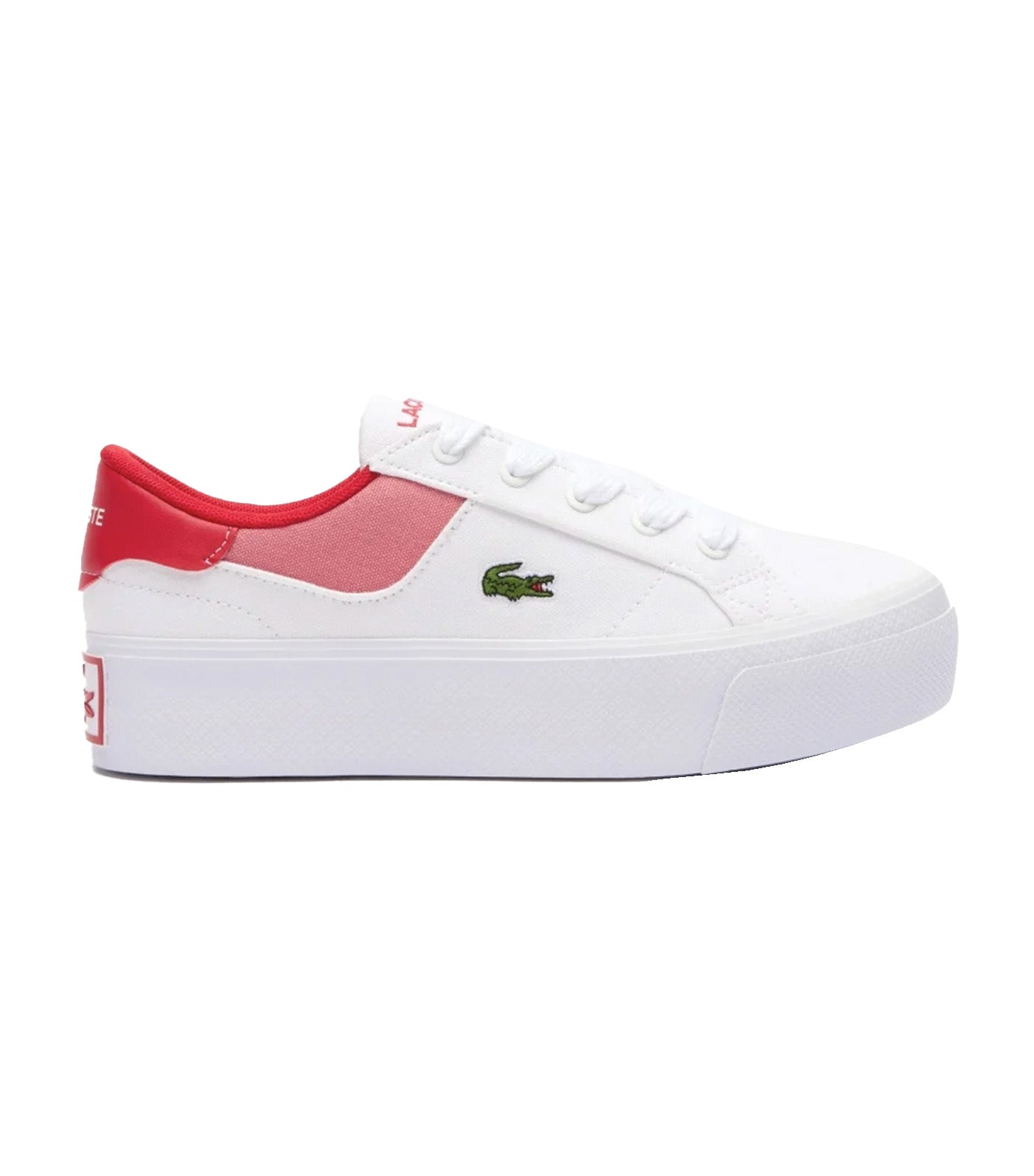 Women's Ziane Platform Leather Trainers White/Red