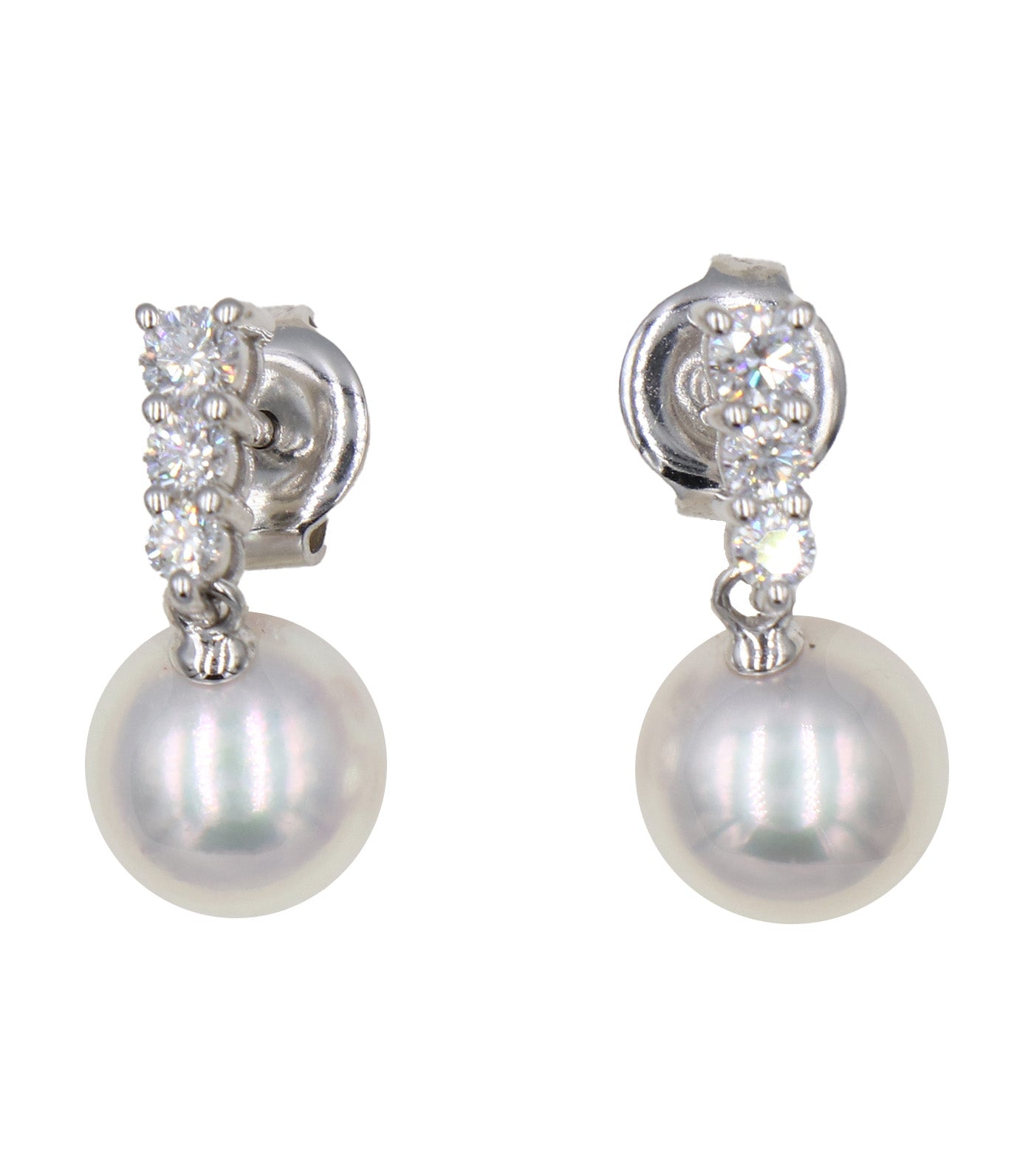 Pearl Earrings 18K White Gold