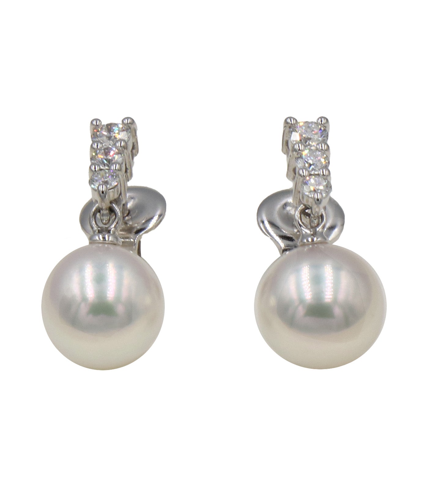 Pearl Earrings 18K White Gold