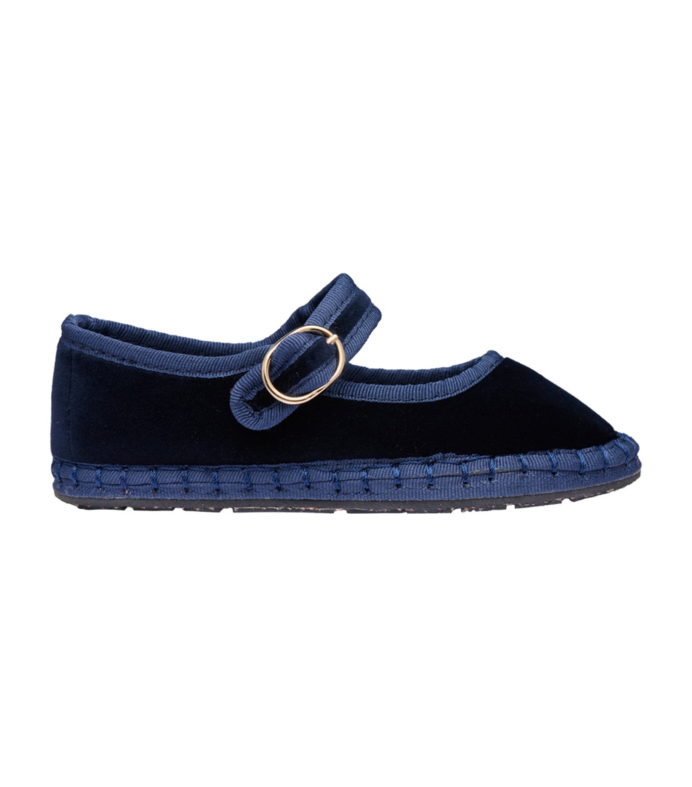 Flabelus Molly Kids Mary Jane - Velvet Dark Navy
