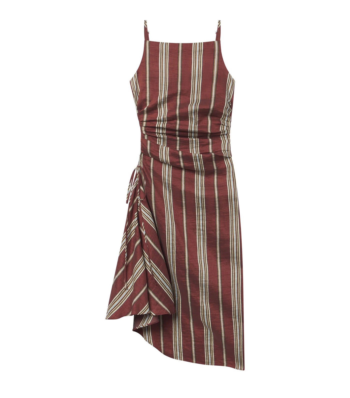 Naomi Striped Linen Midi Dress Brunette Multi