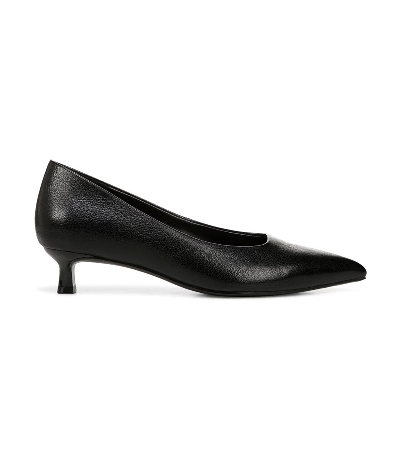 Natalia Kitten Pump Black Leather