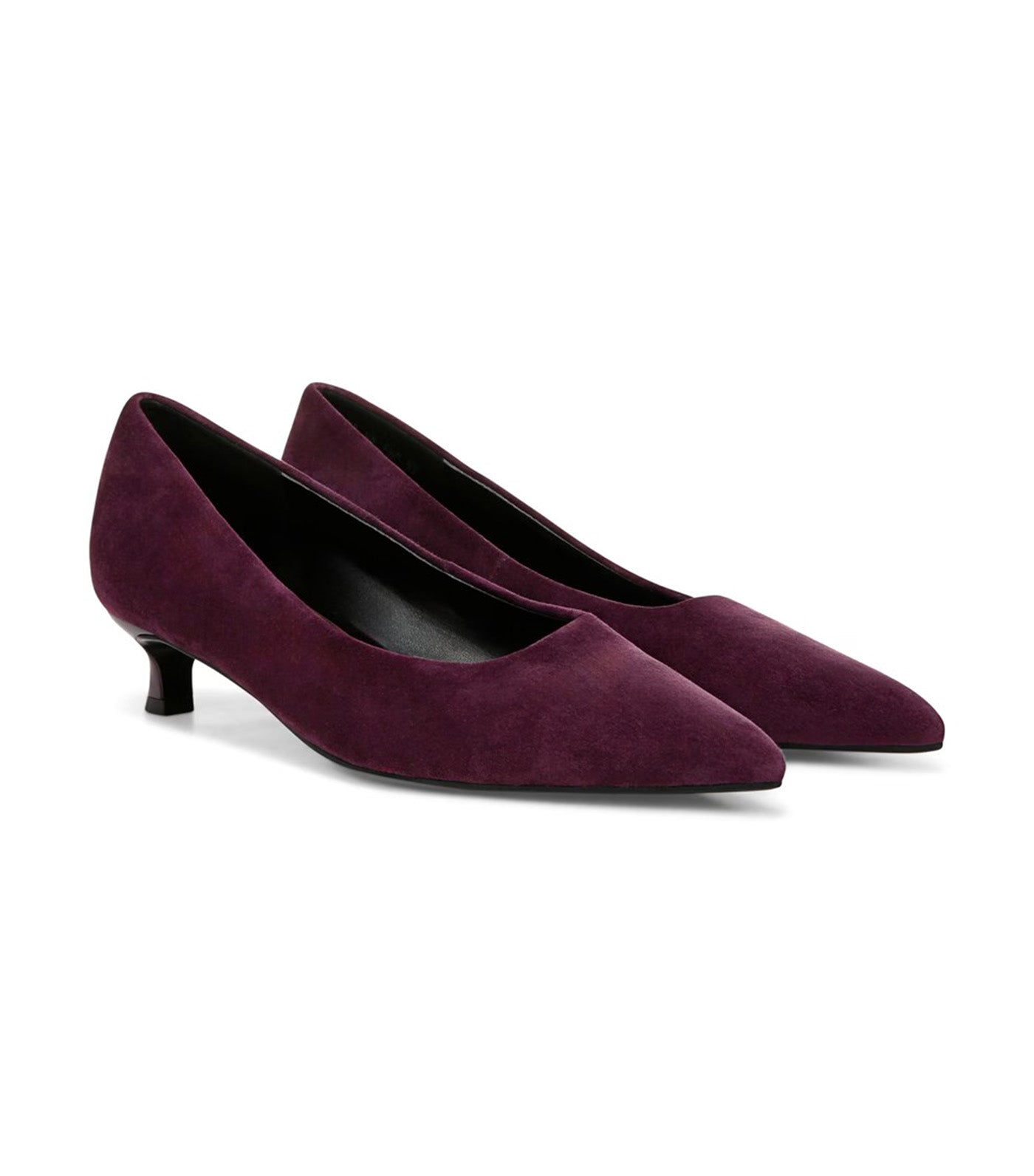 Natalia Kitten Pump Deep Plum Purple Suede