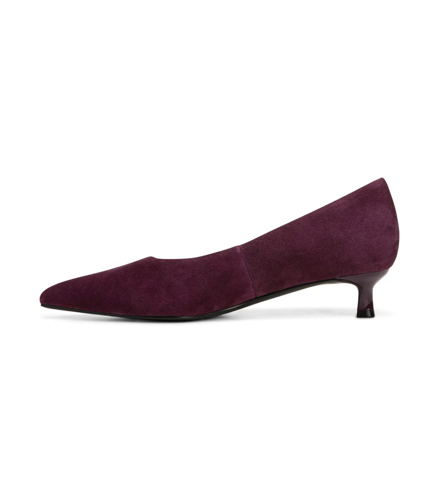 Natalia Kitten Pump Deep Plum Purple Suede