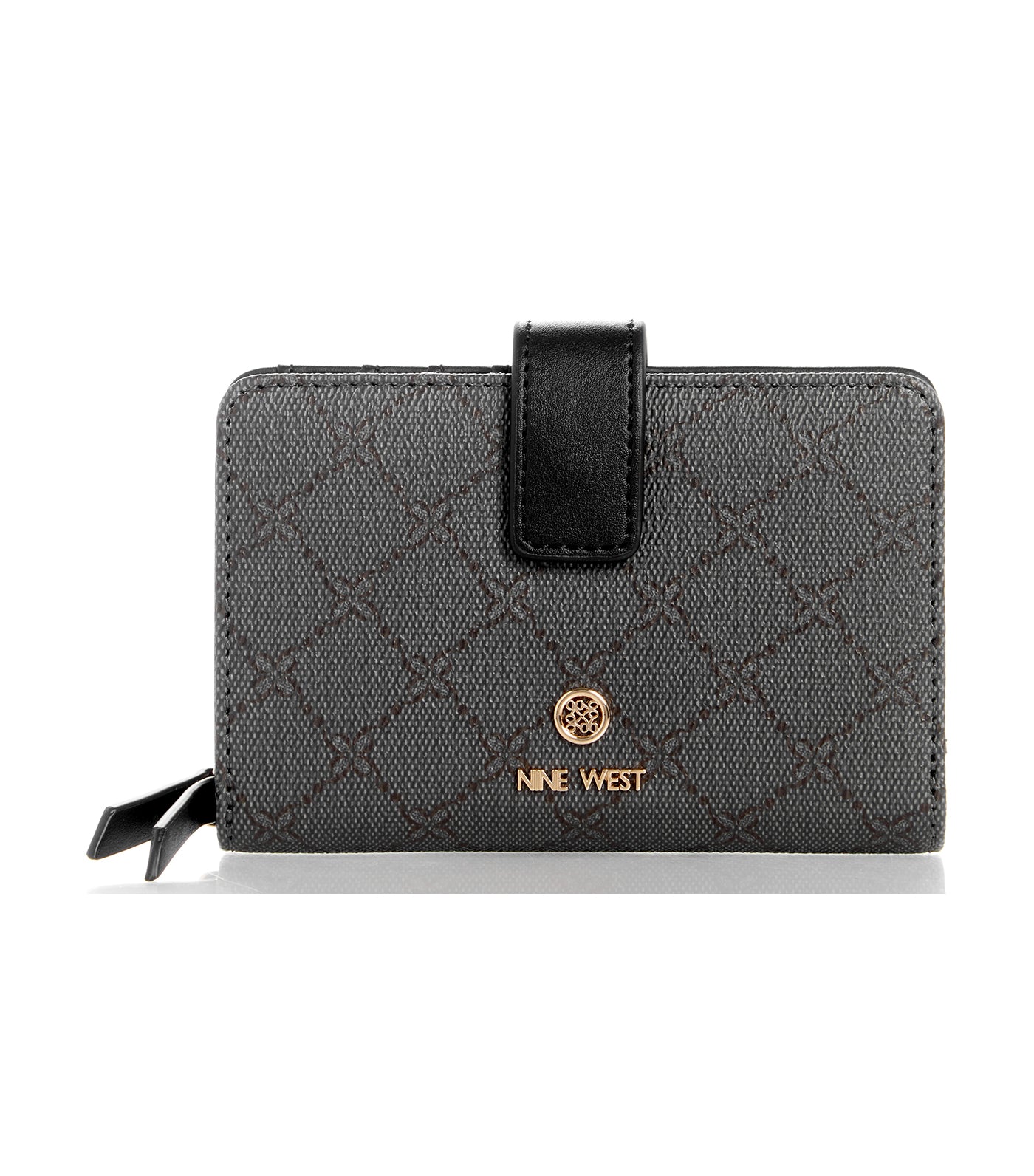 Nine West Lock Up 9s Small Zip Wallet Black