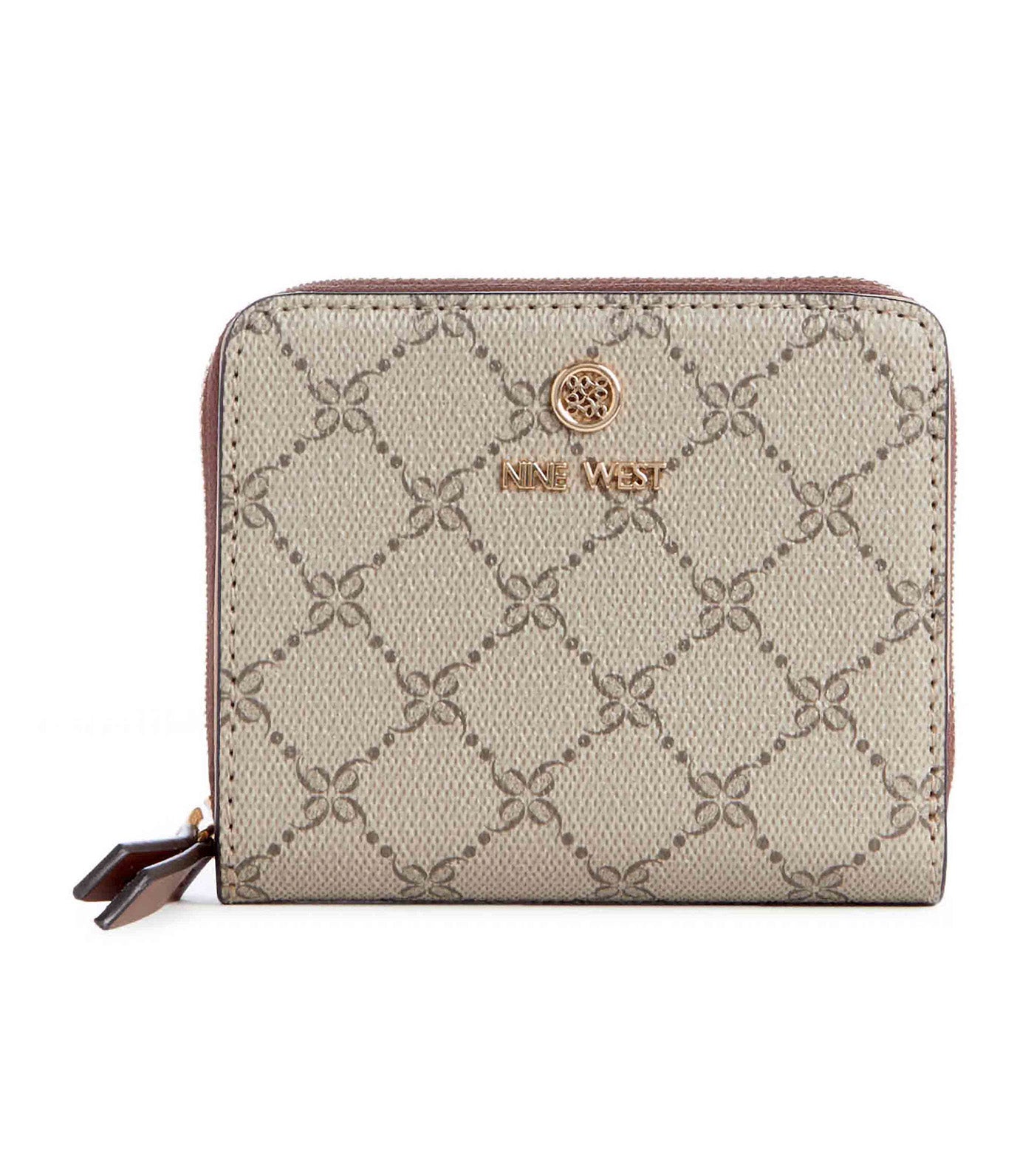 Lockup 9 Small Zip Around Beige Logo/Mahogany