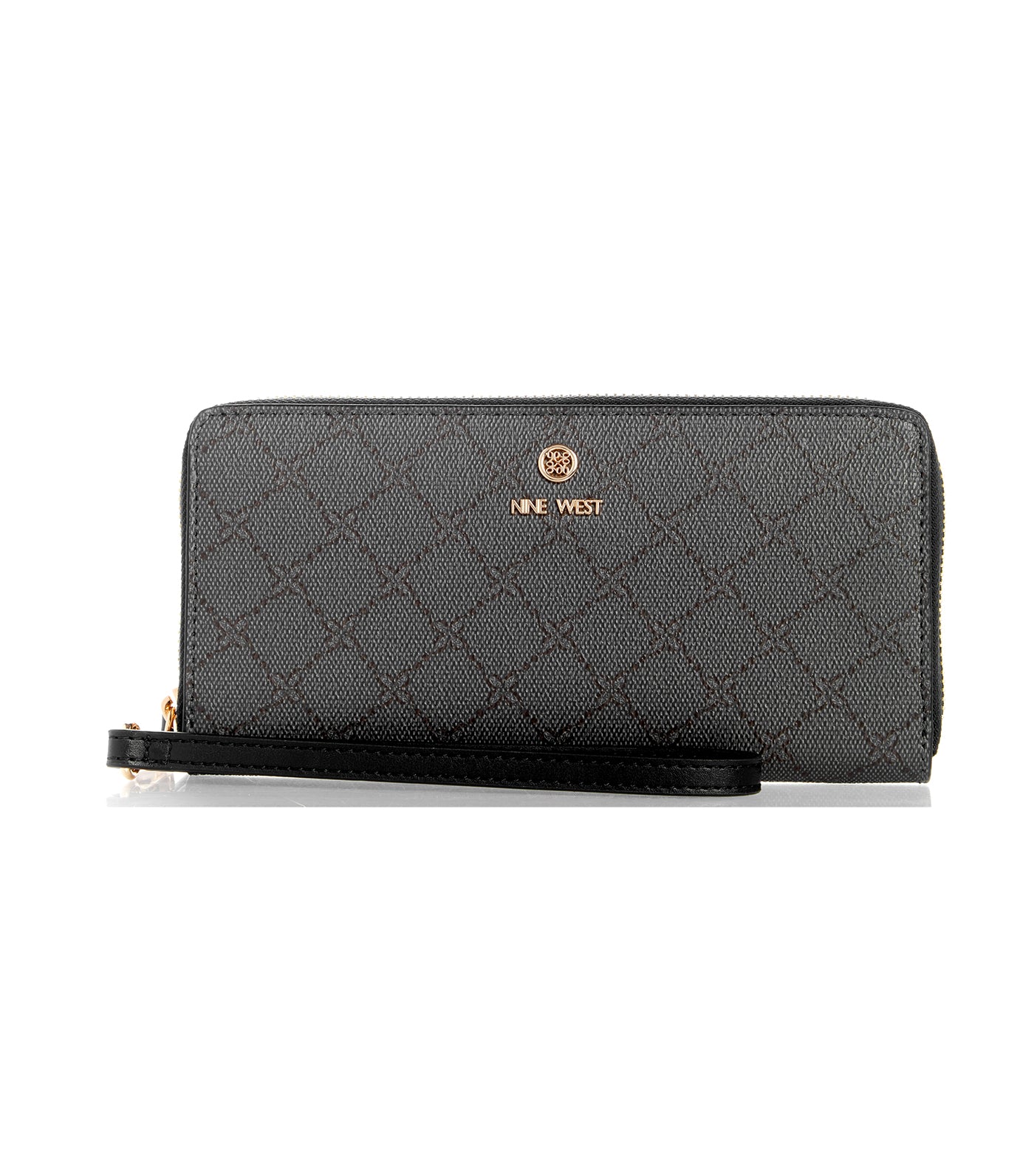 Nine West Lock Up 9s Zip Around with Wristlet Black