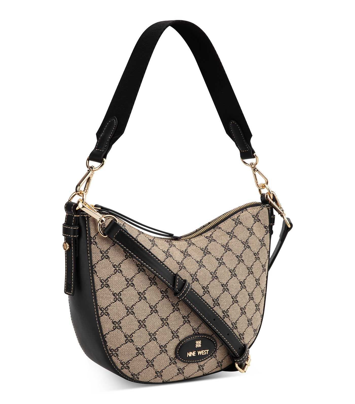 Pyper Crossbody Hobo Natural Black