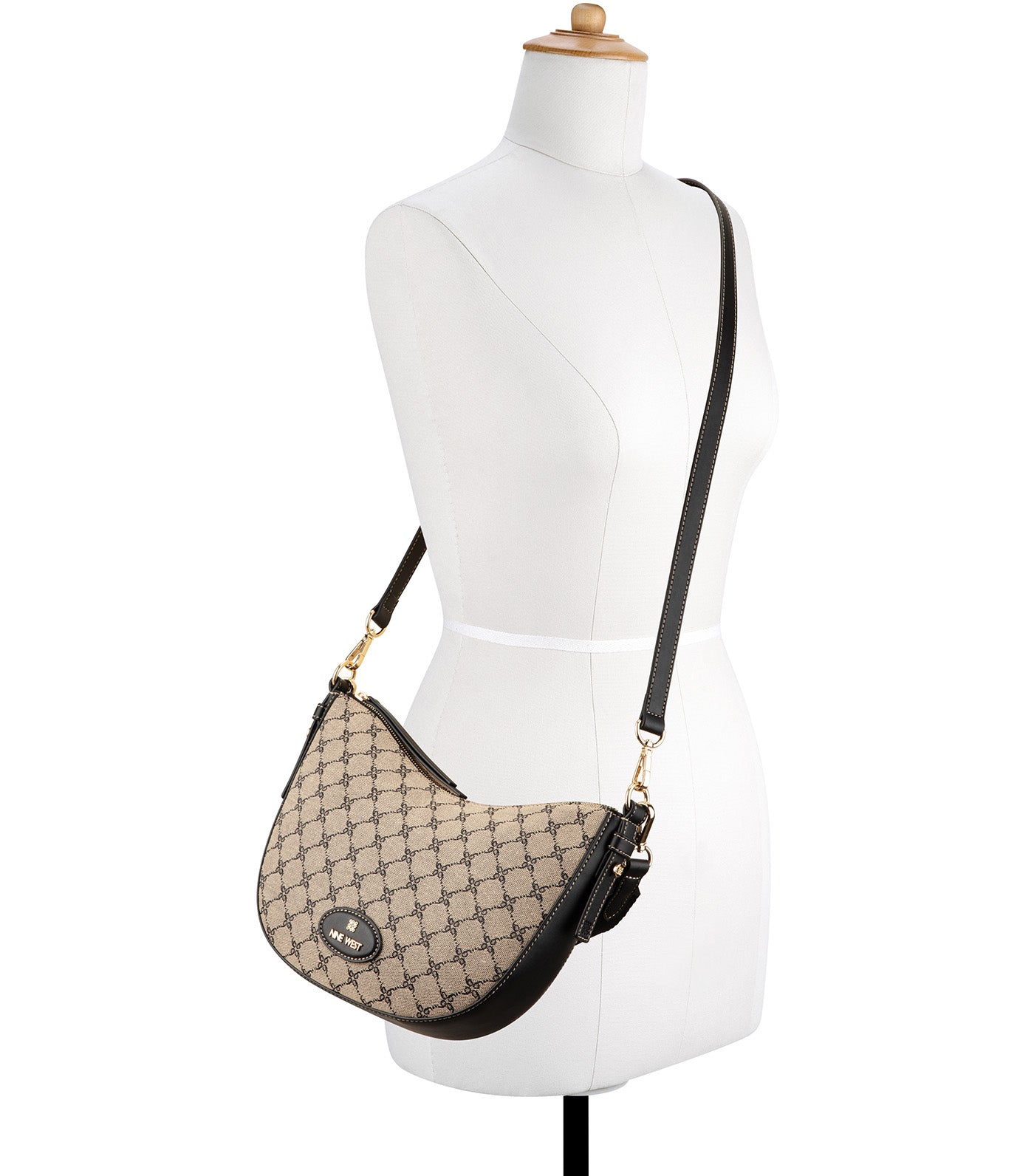 Pyper Crossbody Hobo Natural Black