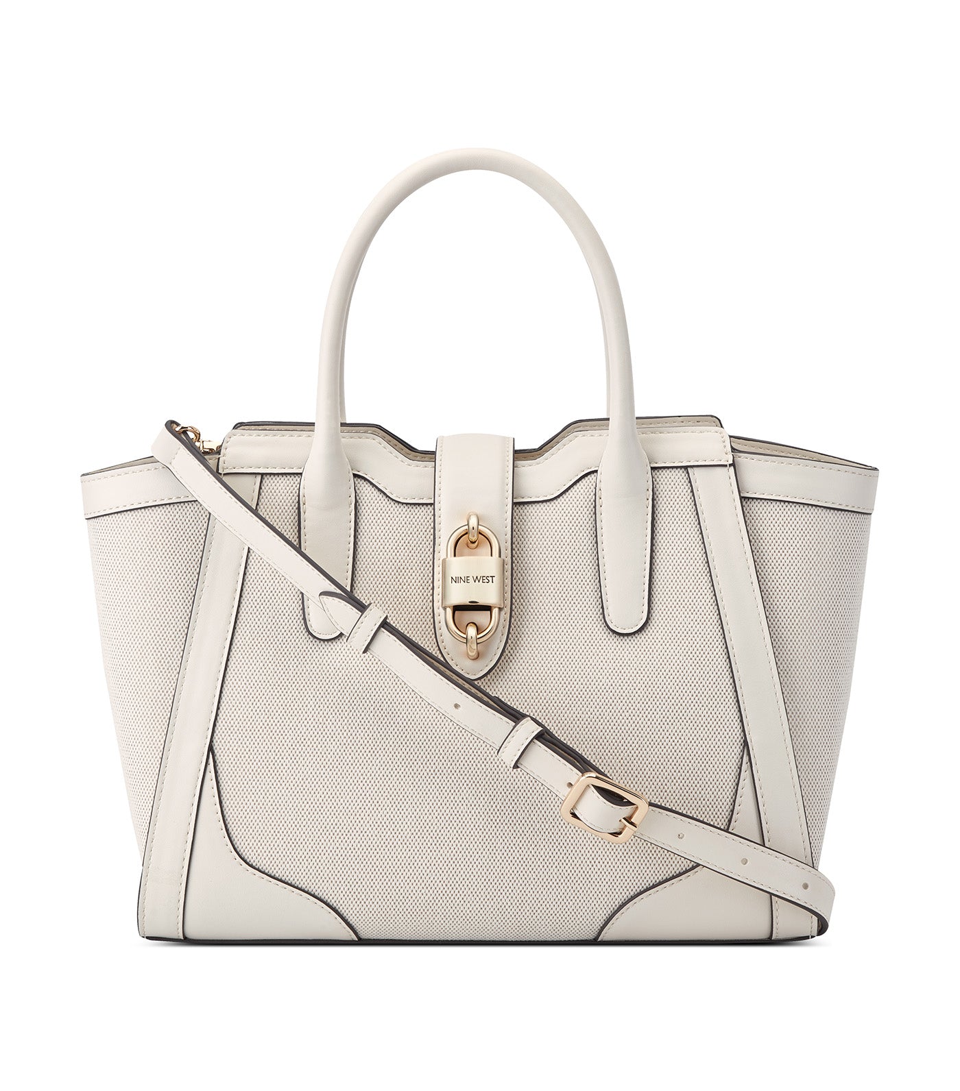 Wesson Textured Satchel Bag Cream