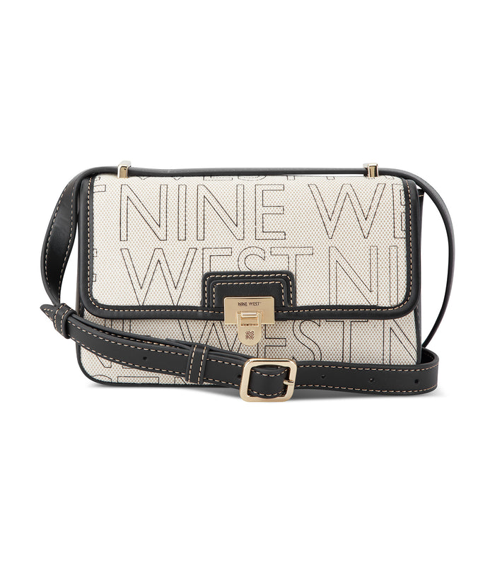 Nine West Mylah Crossbody Flap, Black, Black