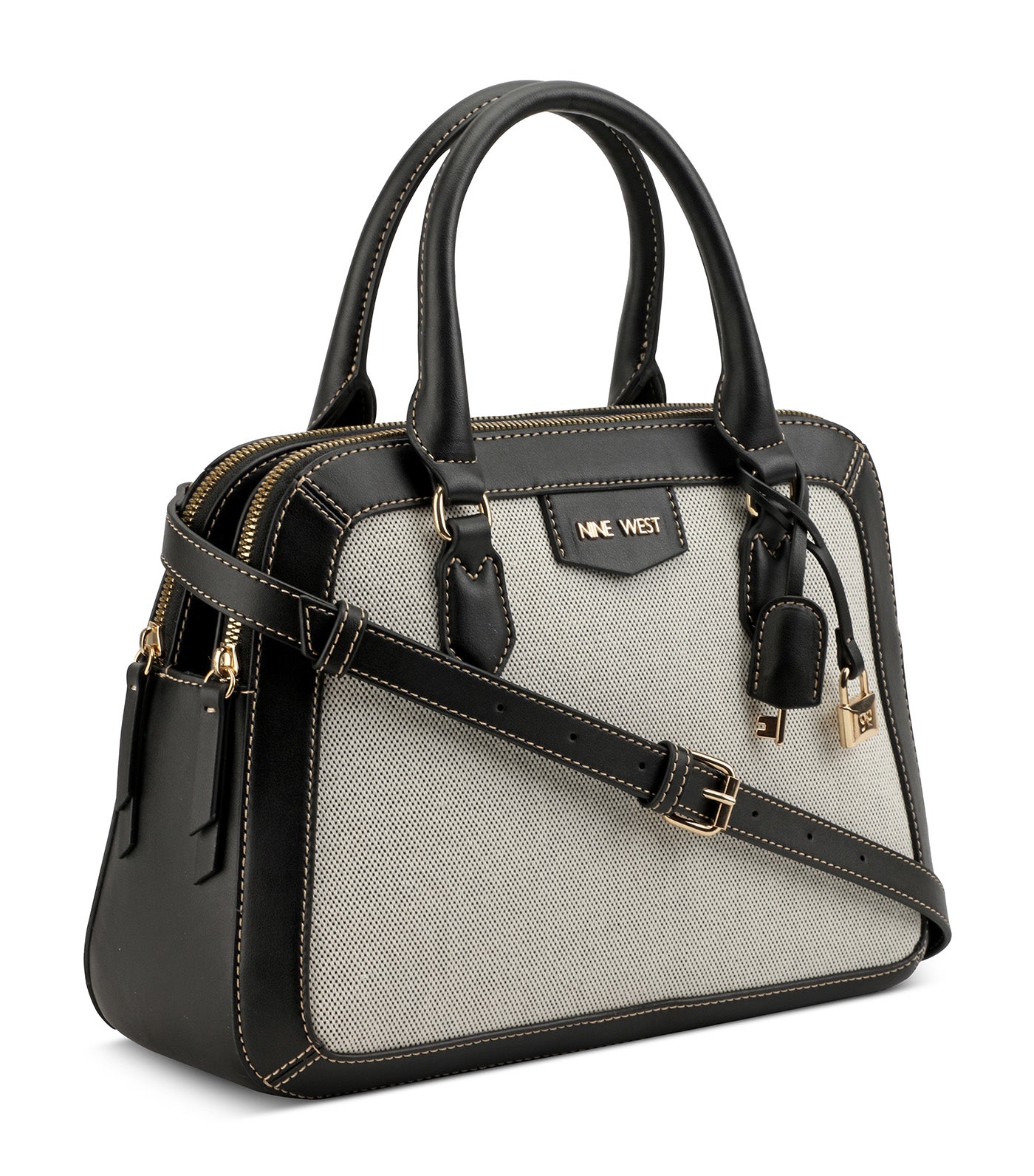 Cibrina Dome Satchel in Black/White