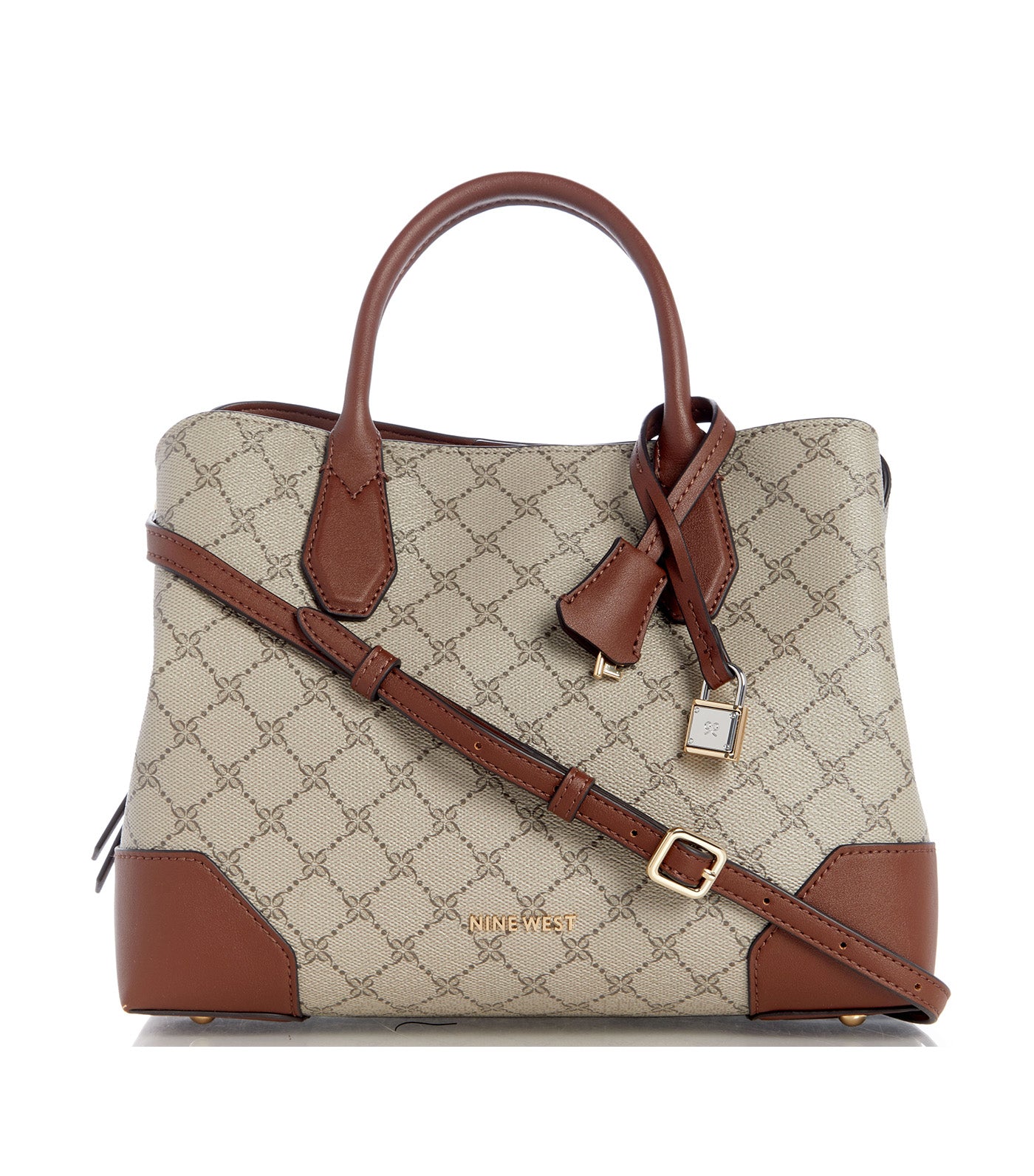 Nine West Brooklyn Compartment Satchel Beige