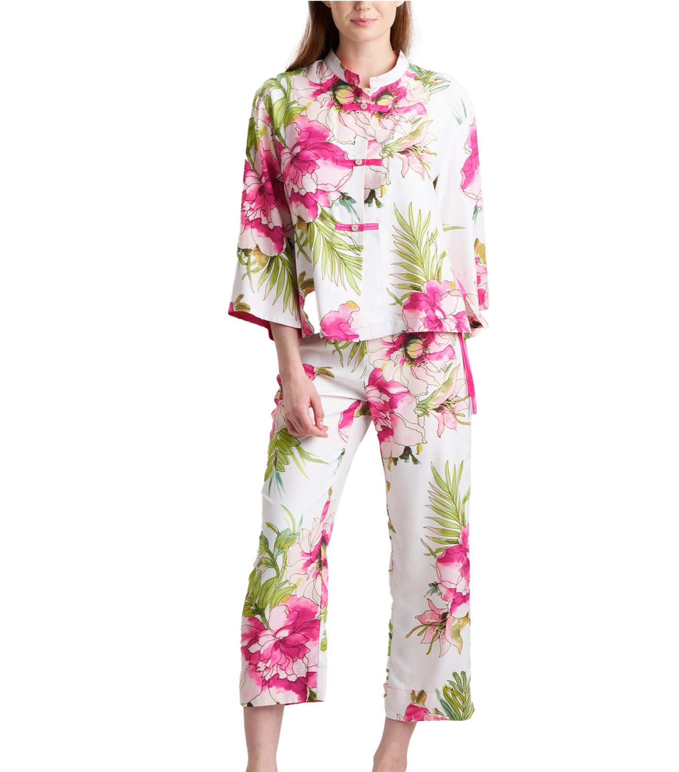 Sonomi Mandarin Pajama Set White Multi