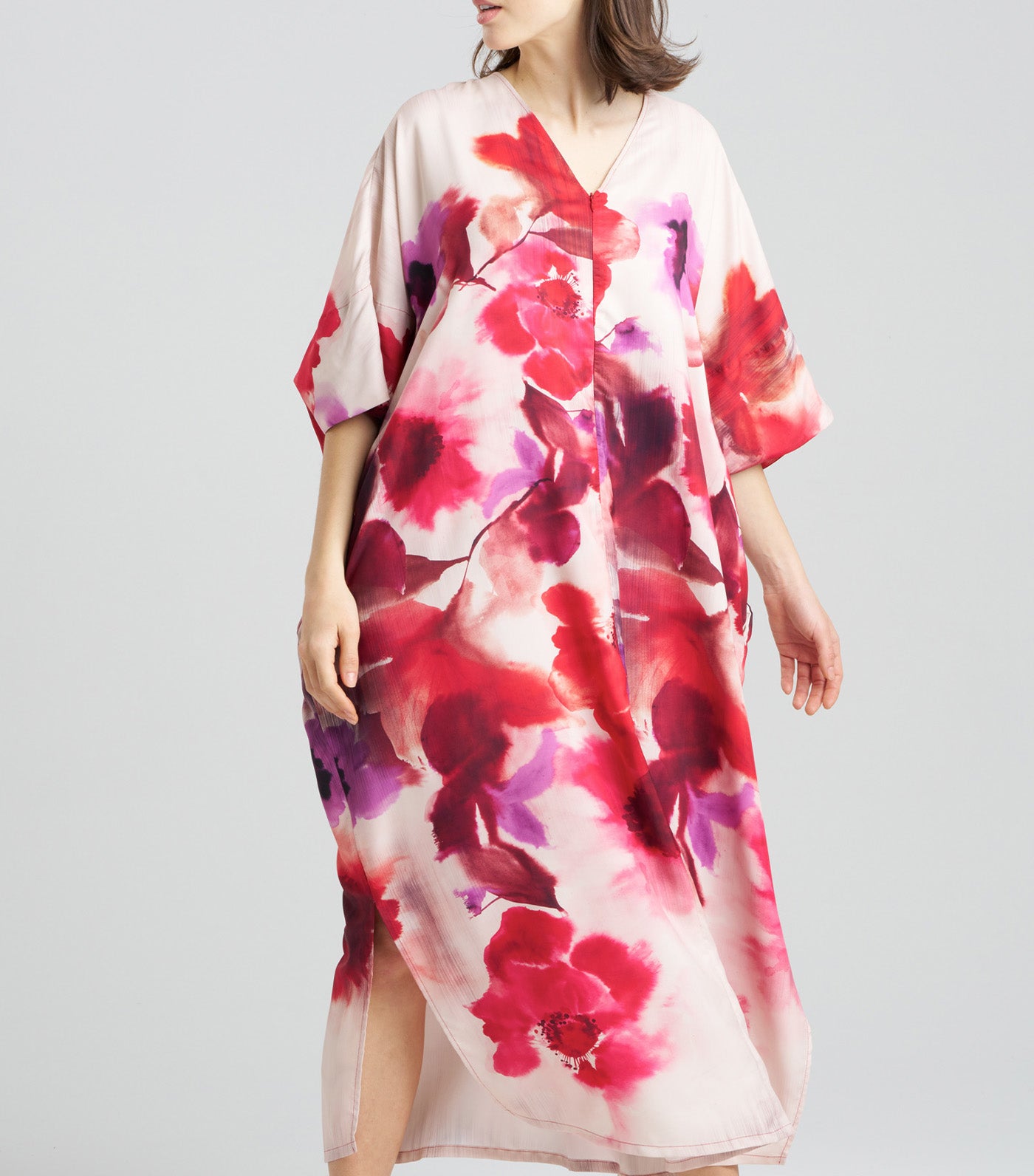 Mizuki Zip Caftan Red