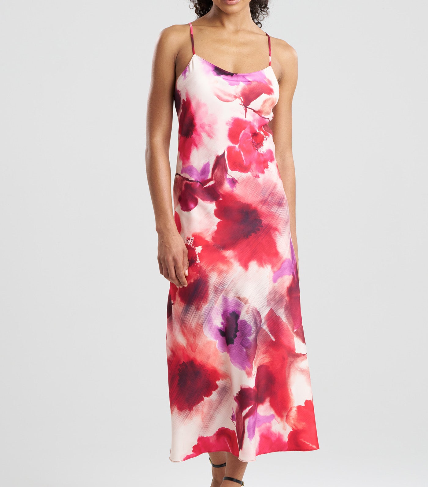 Mizuki Cross Back Slip Dress Red