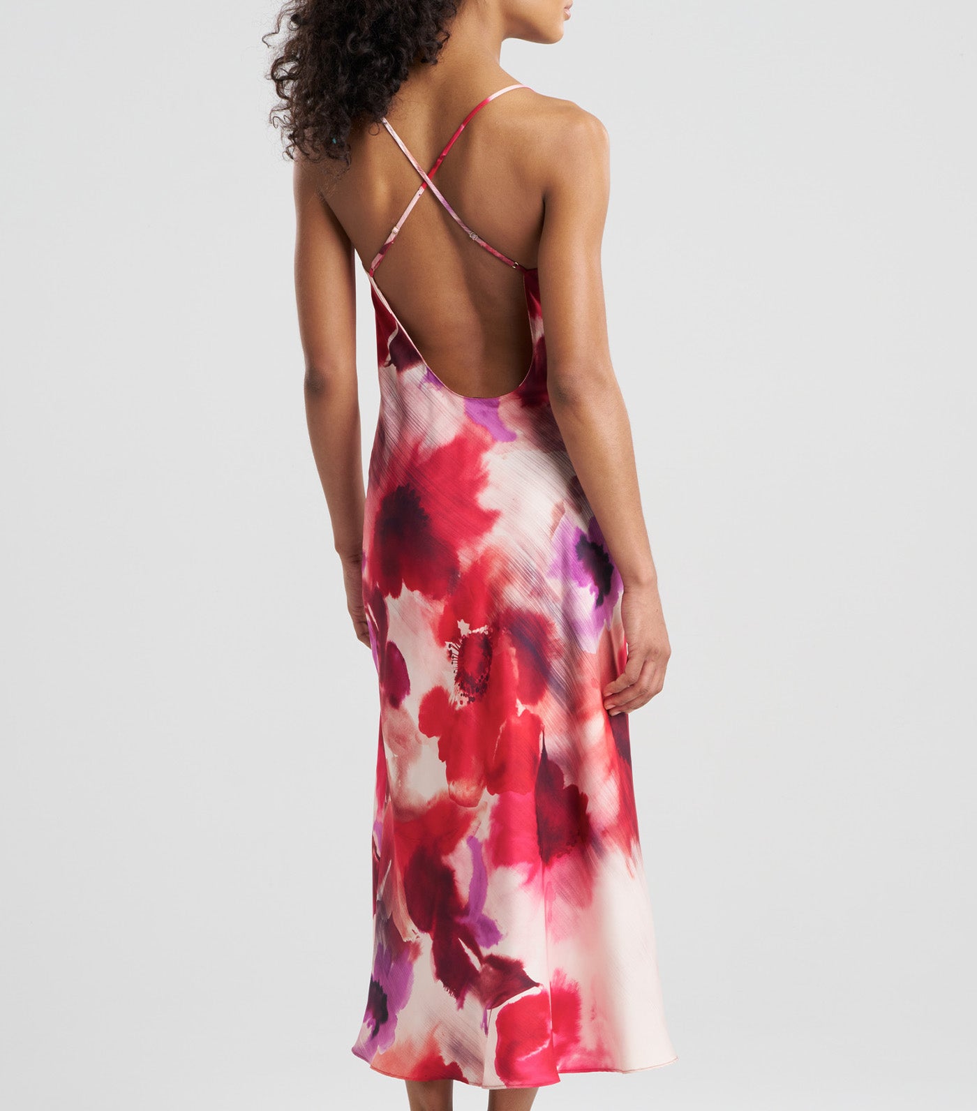Mizuki Cross Back Slip Dress Red
