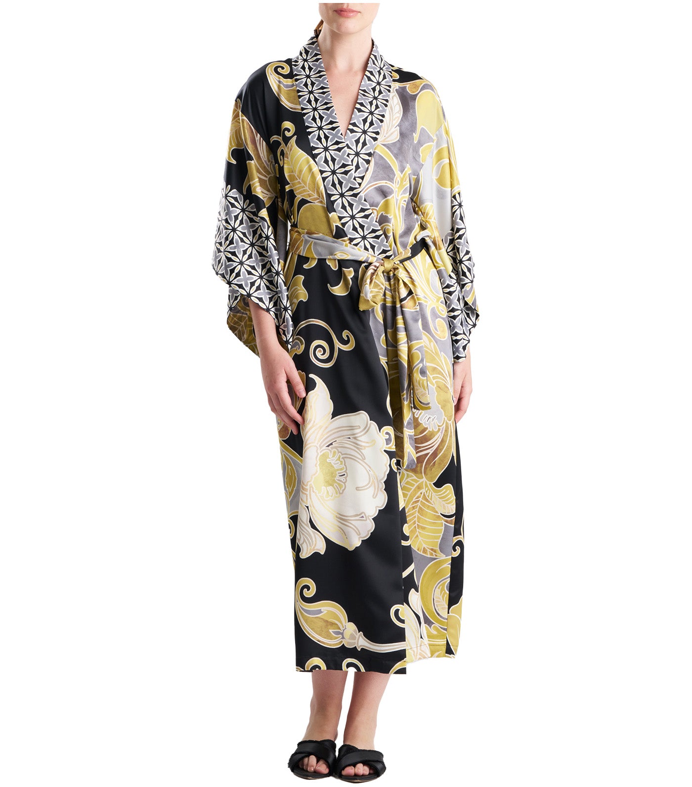Natori Deco Robe Black/Gold