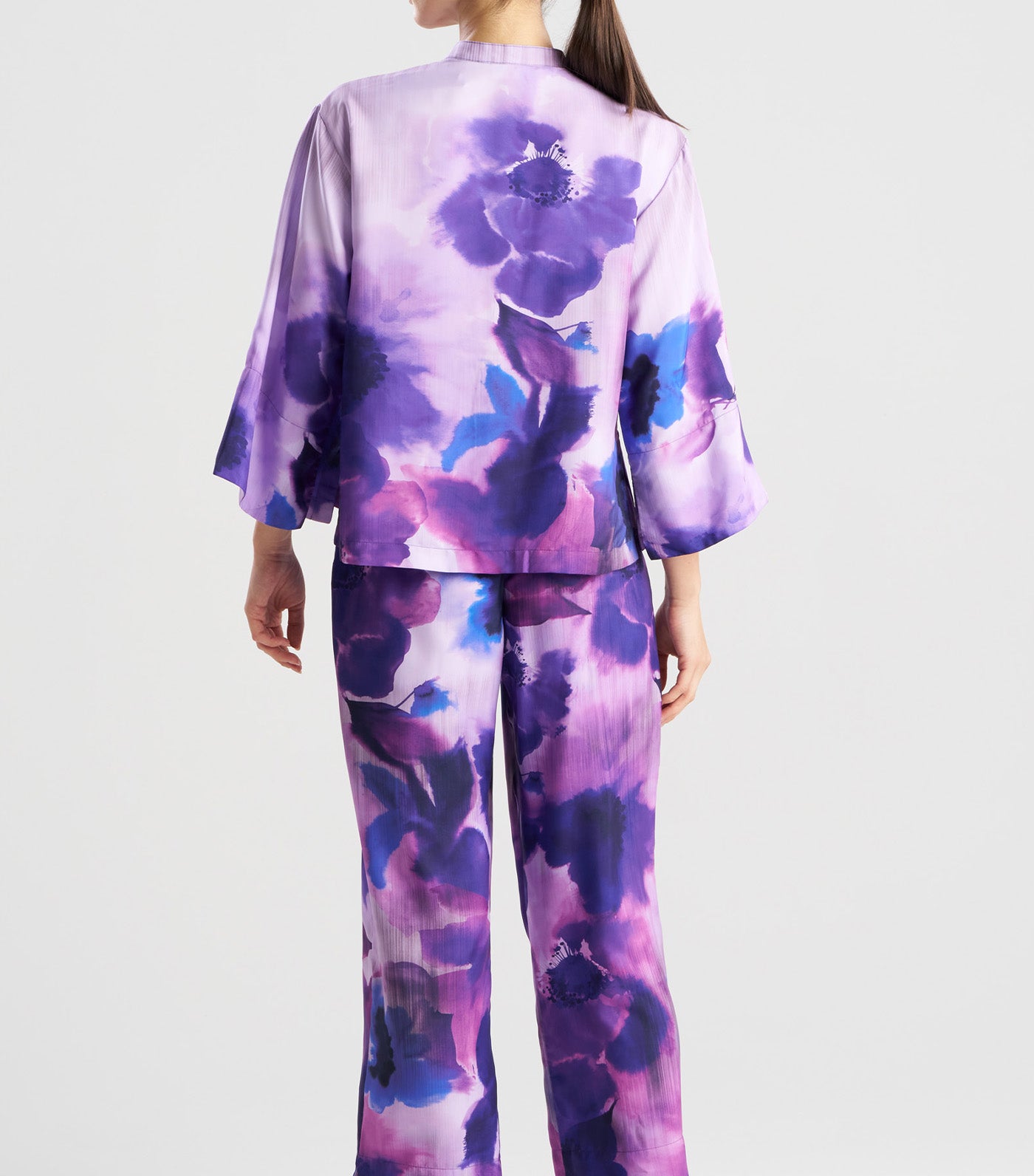 Mizuki Mandarin Pajama Set Floret Purple
