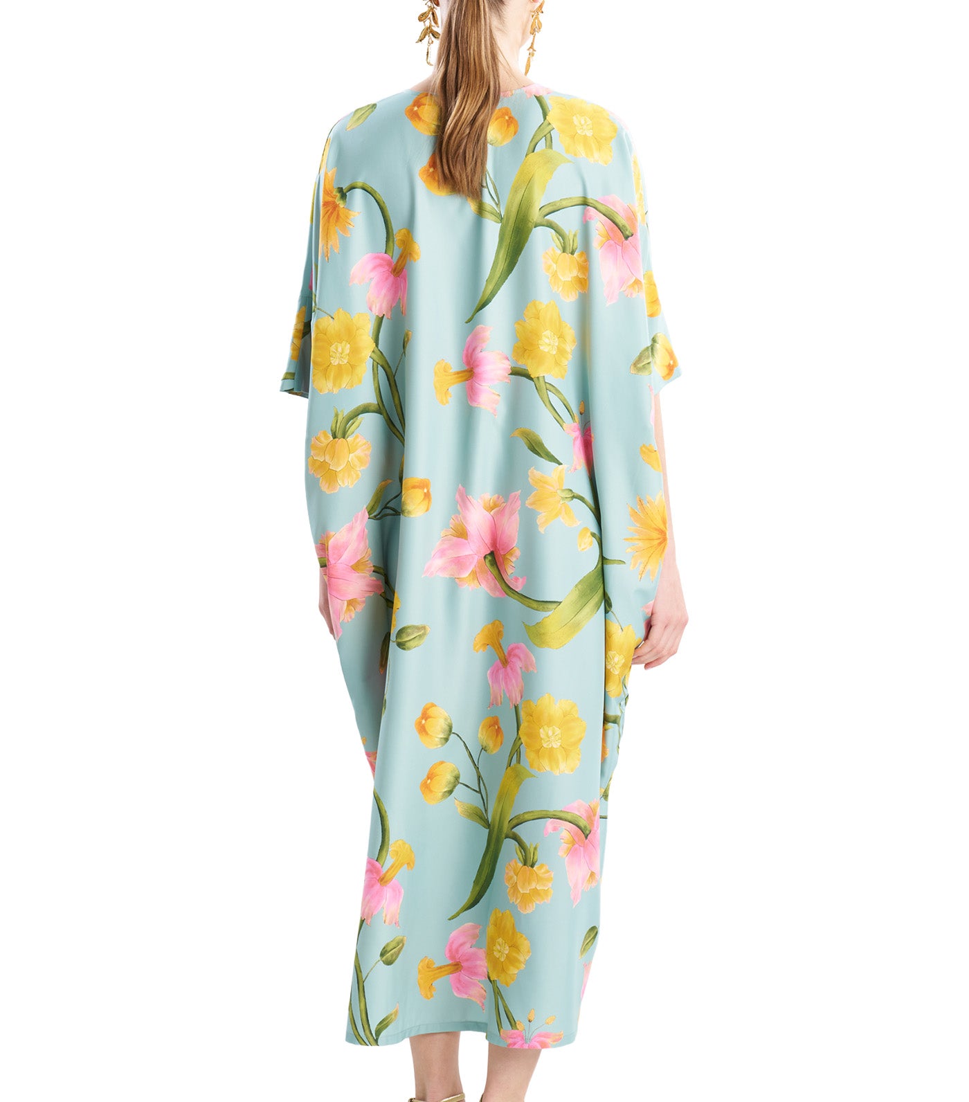 Solene Matte Charmeuse Zip Caftan Multi