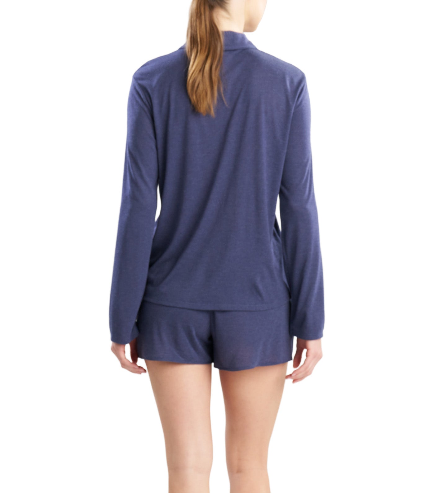 Shangri-La Embroidered Shorts PJ Heather Night Blue