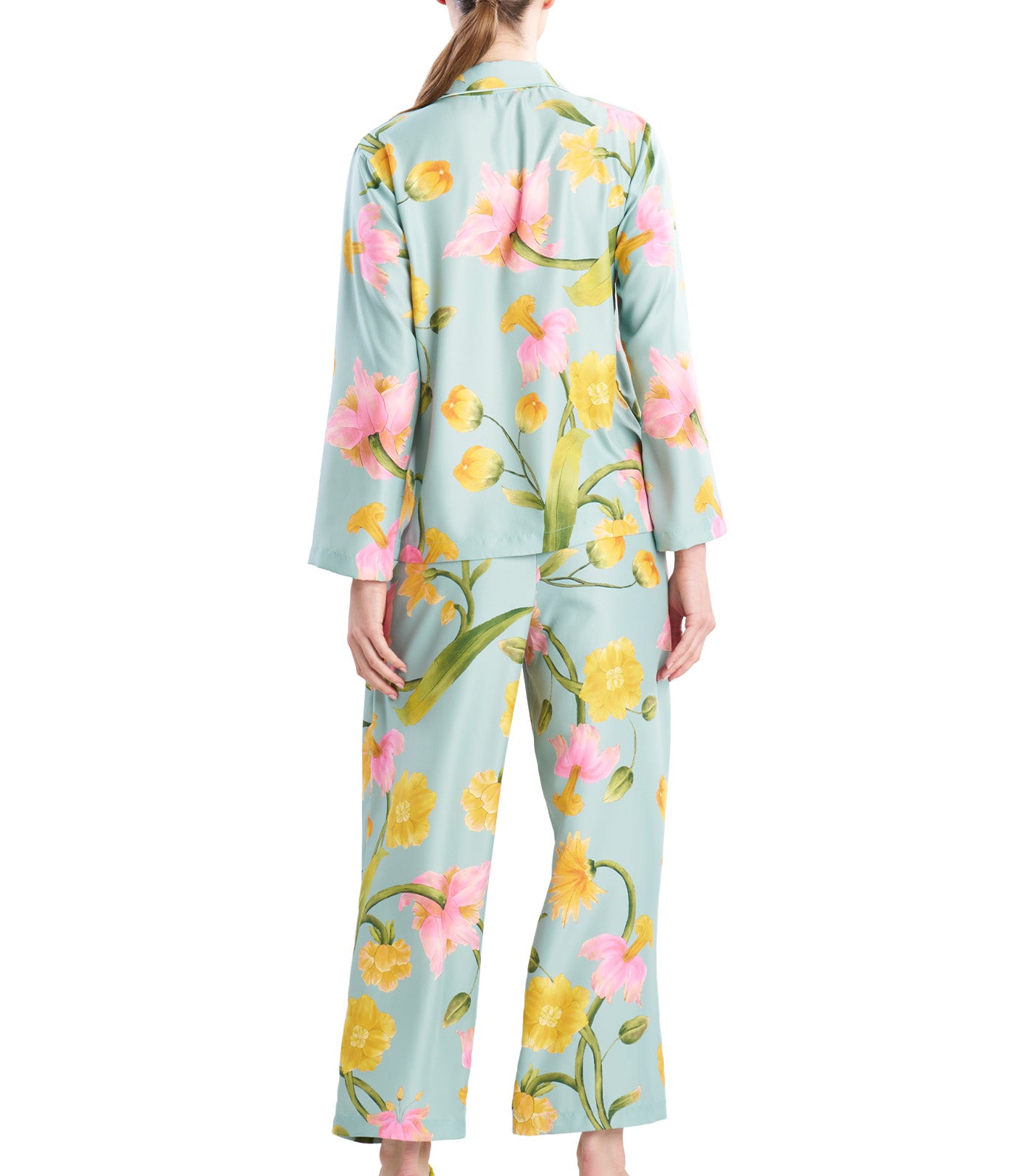 Solene Matte Charmeuse Notch Pajama Set Multi
