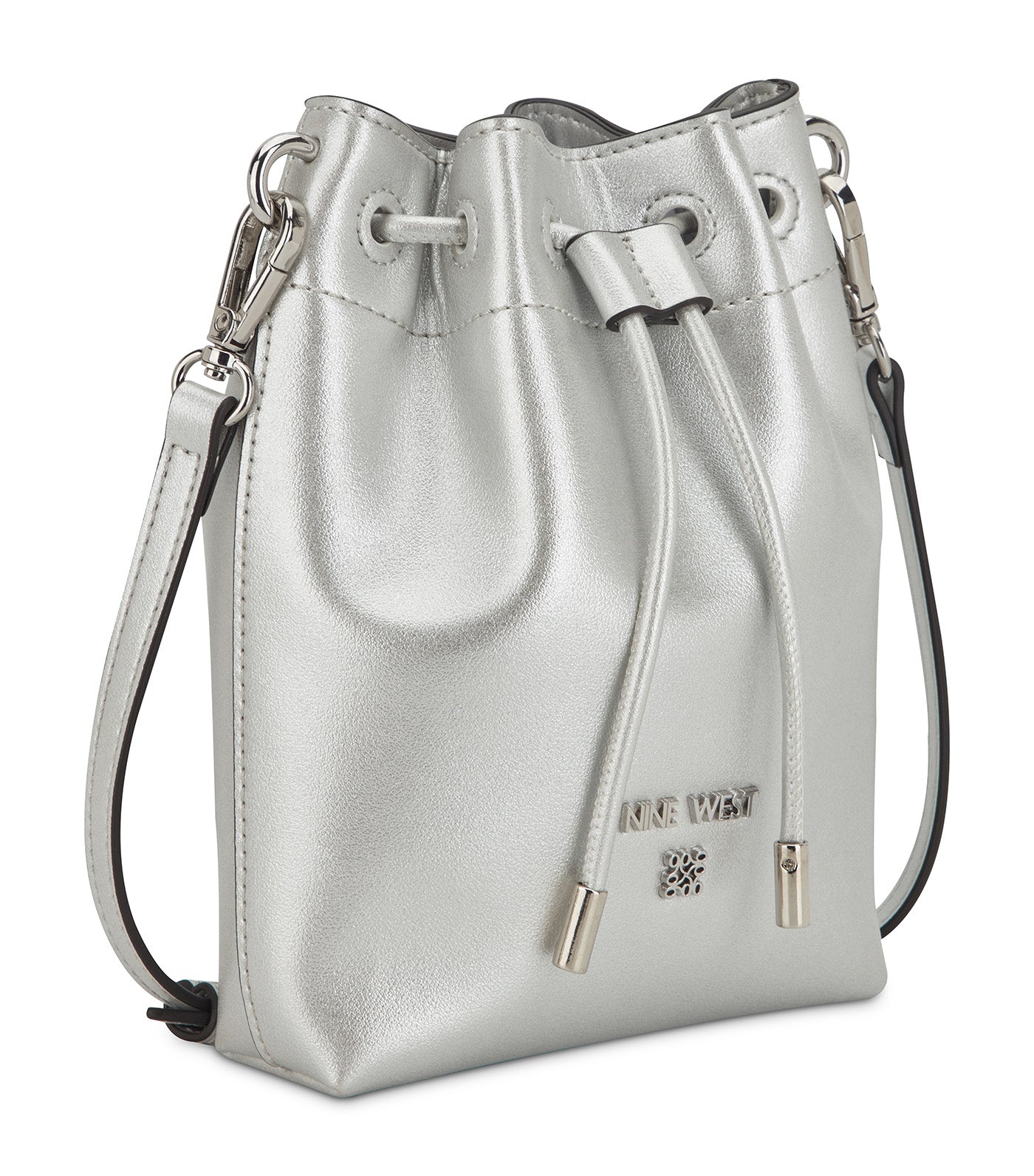 Cirilla Mini Drawstring Crossbody Silver