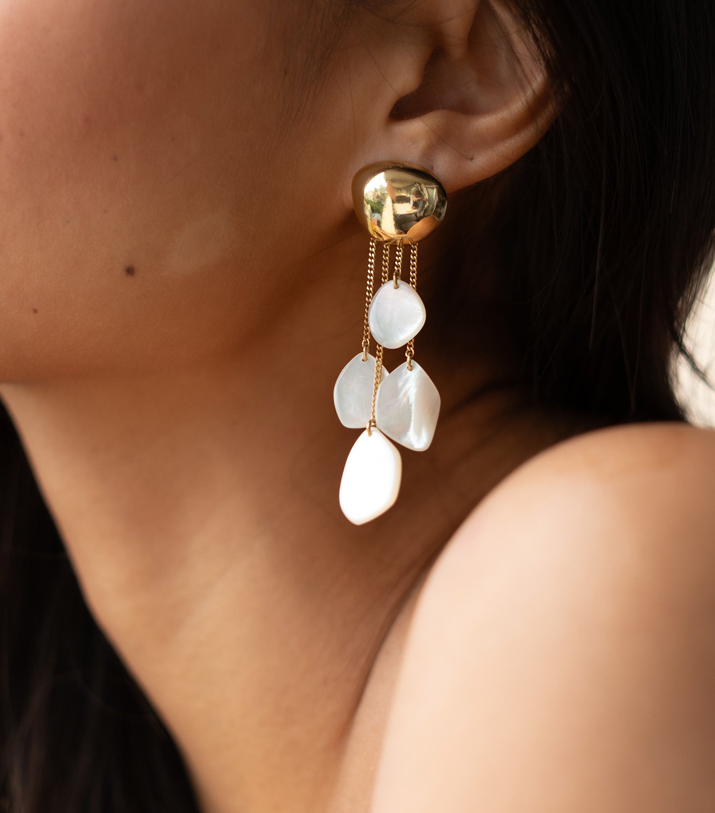 Golden Monstera Naida Earrings Gold