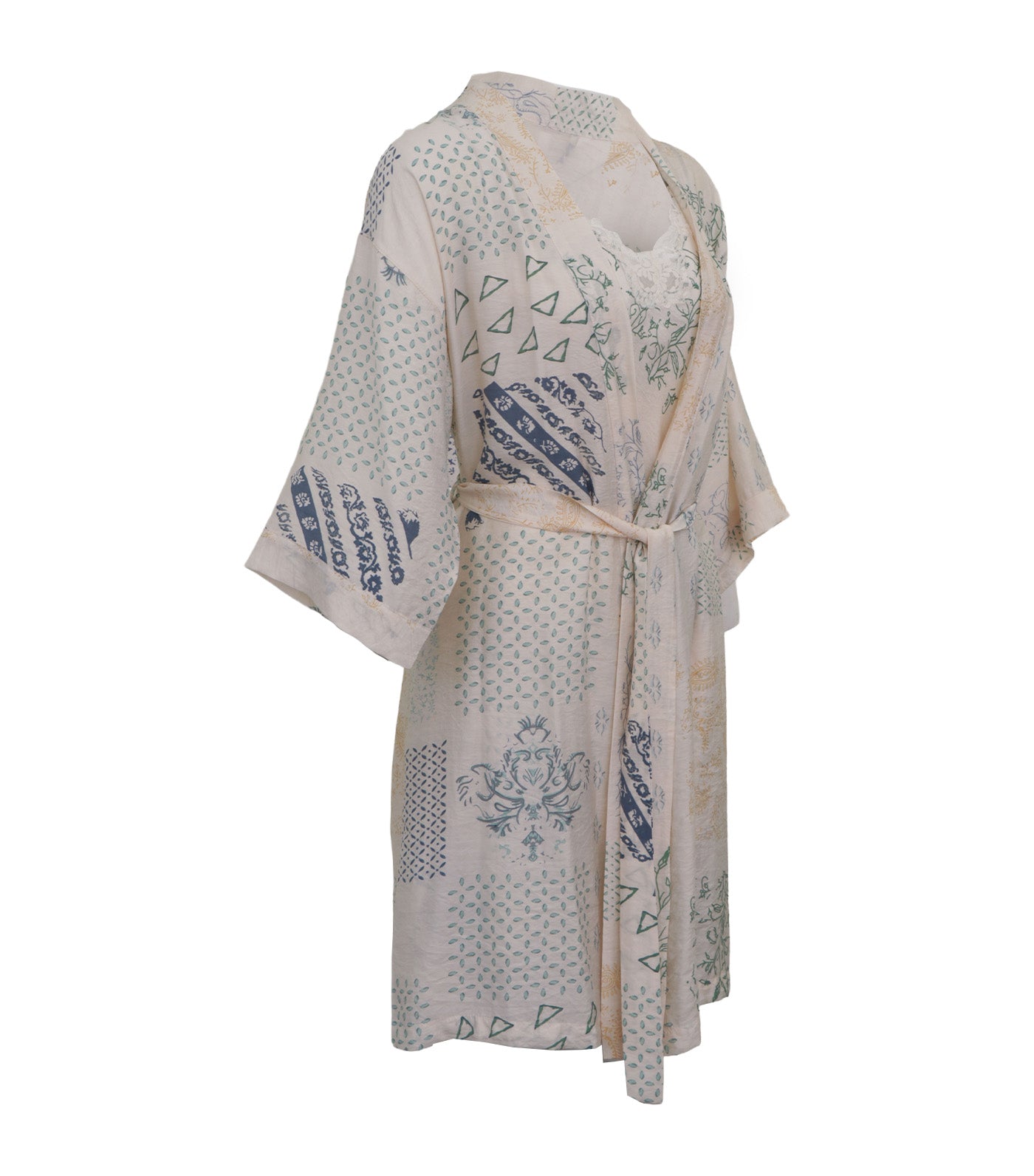 Kay Peignoir Set Yellow Multi