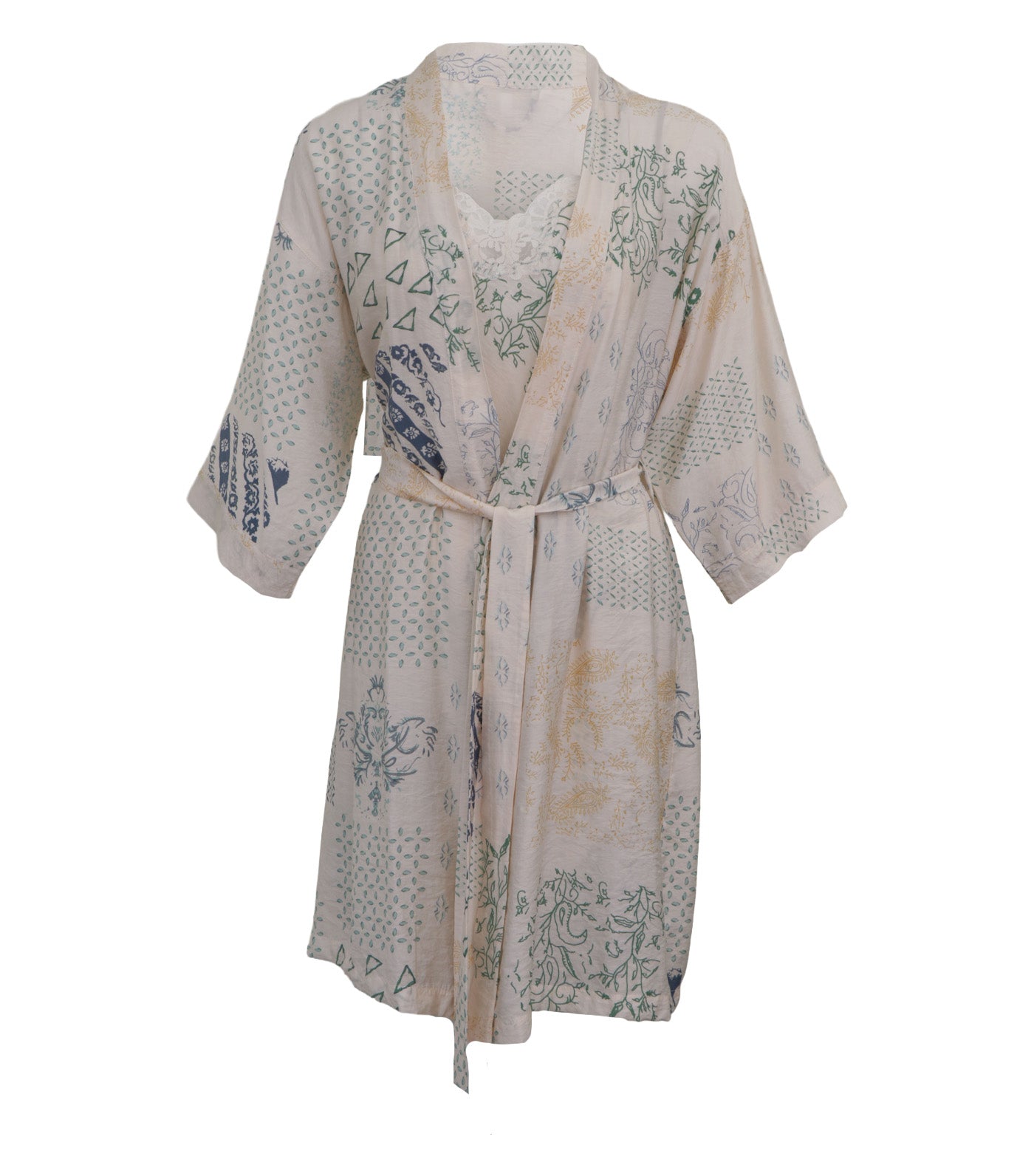 Kay Peignoir Set Yellow Multi