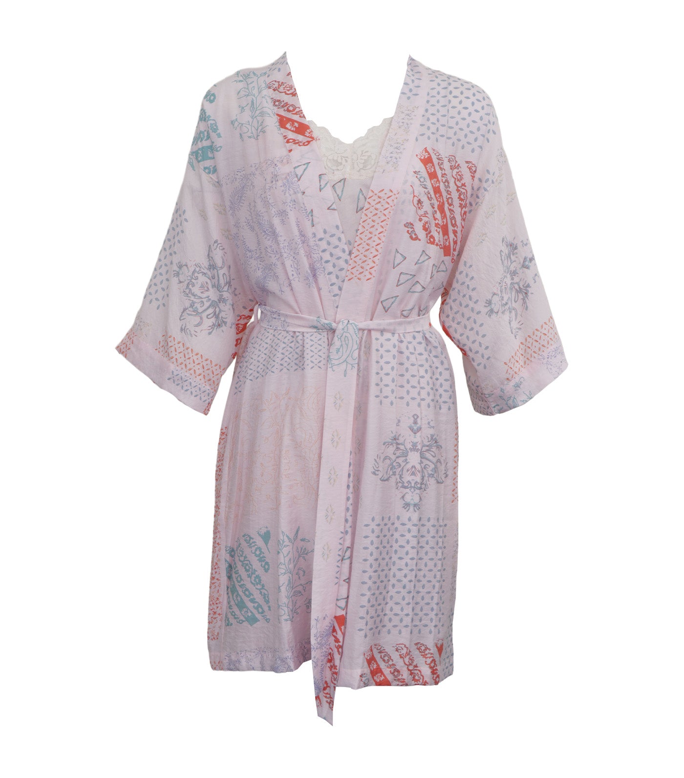 Kay Peignoir Set Pink Multi