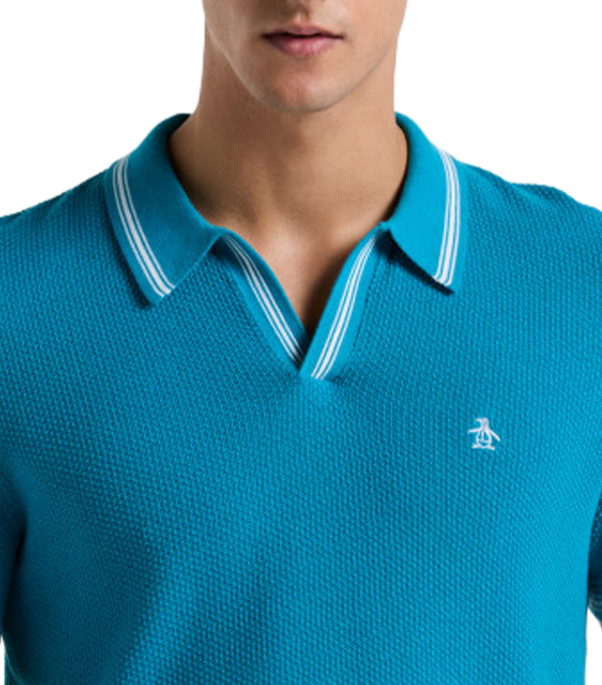 Collar Sweater Polo Mosaic Blue