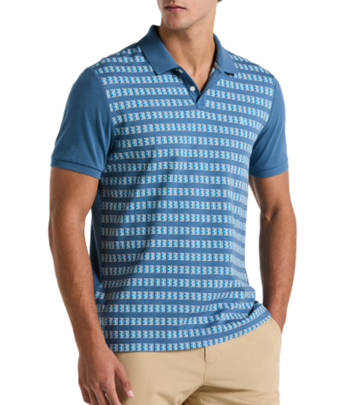 Blocked Front Polo Copen Blue