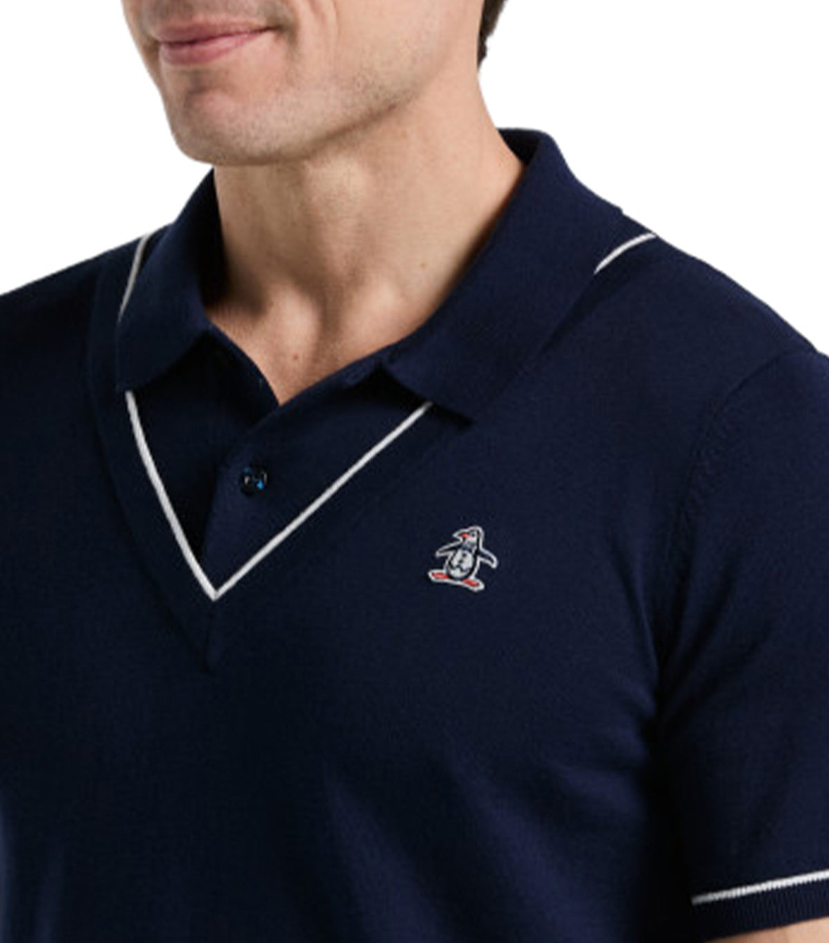 Short-Sleeve Sweater Polo Black Iris