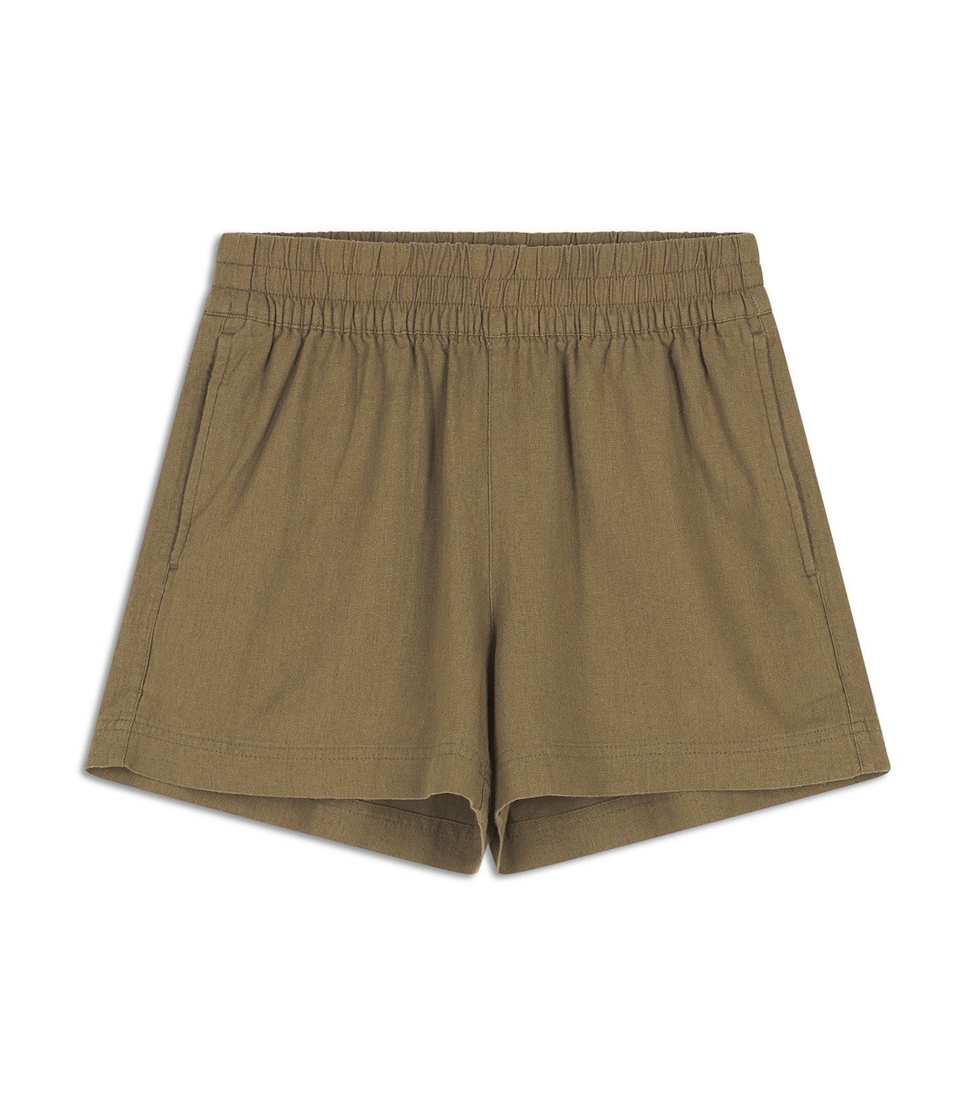 Women's High-Waisted Linen-Blend Pull-On Shorts -- 3.5-inch inseam Kombu