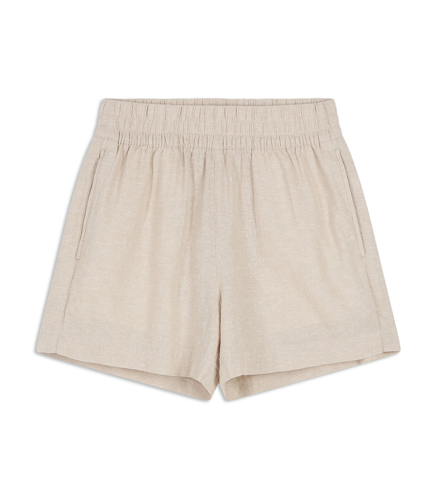 Women's High-Waisted Linen-Blend Pull-On Shorts -- 3.5-inch inseam Flax Linen